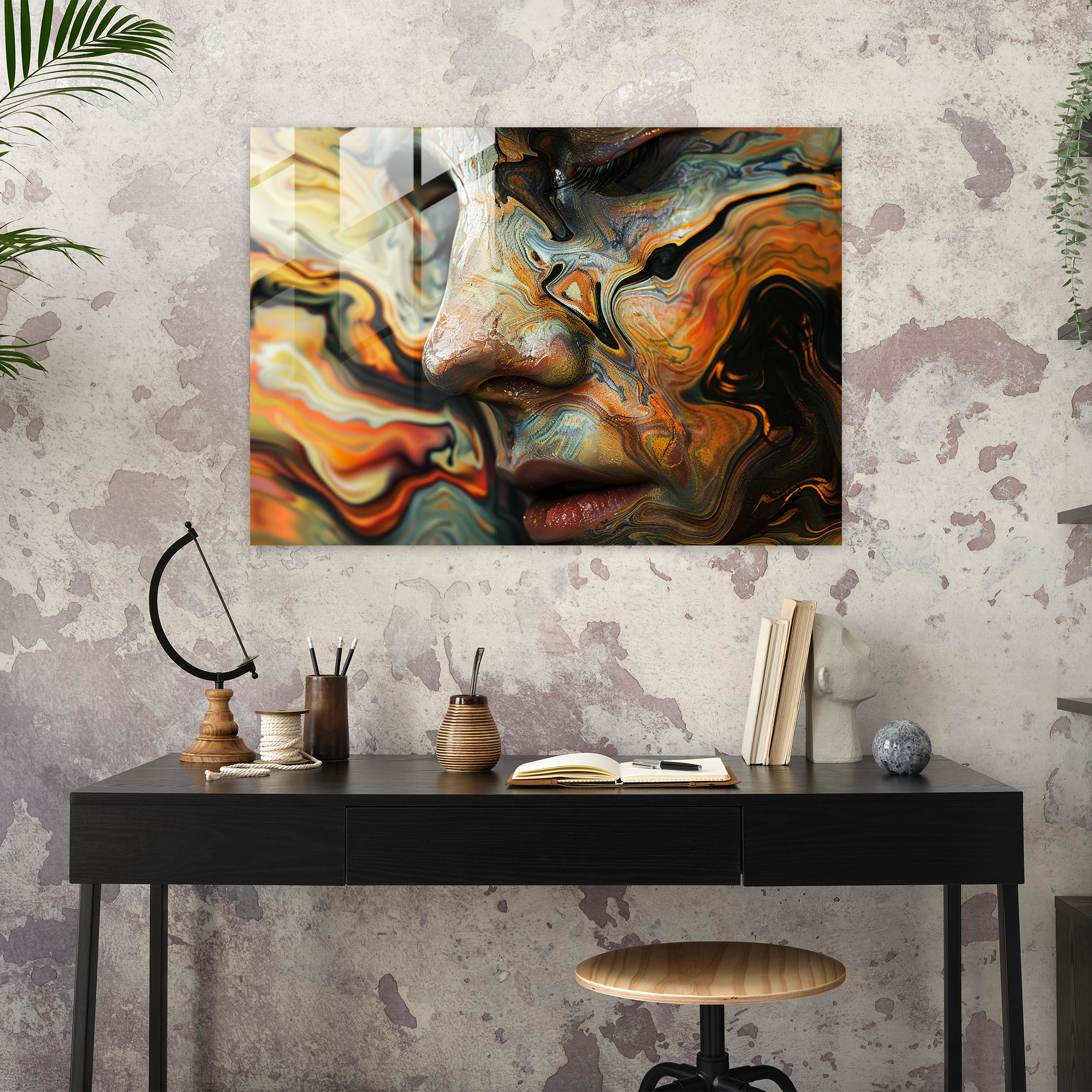 Surrealism Glass Print - Surrealism Art, Wall Decoration, Modern Art, Home Decoration