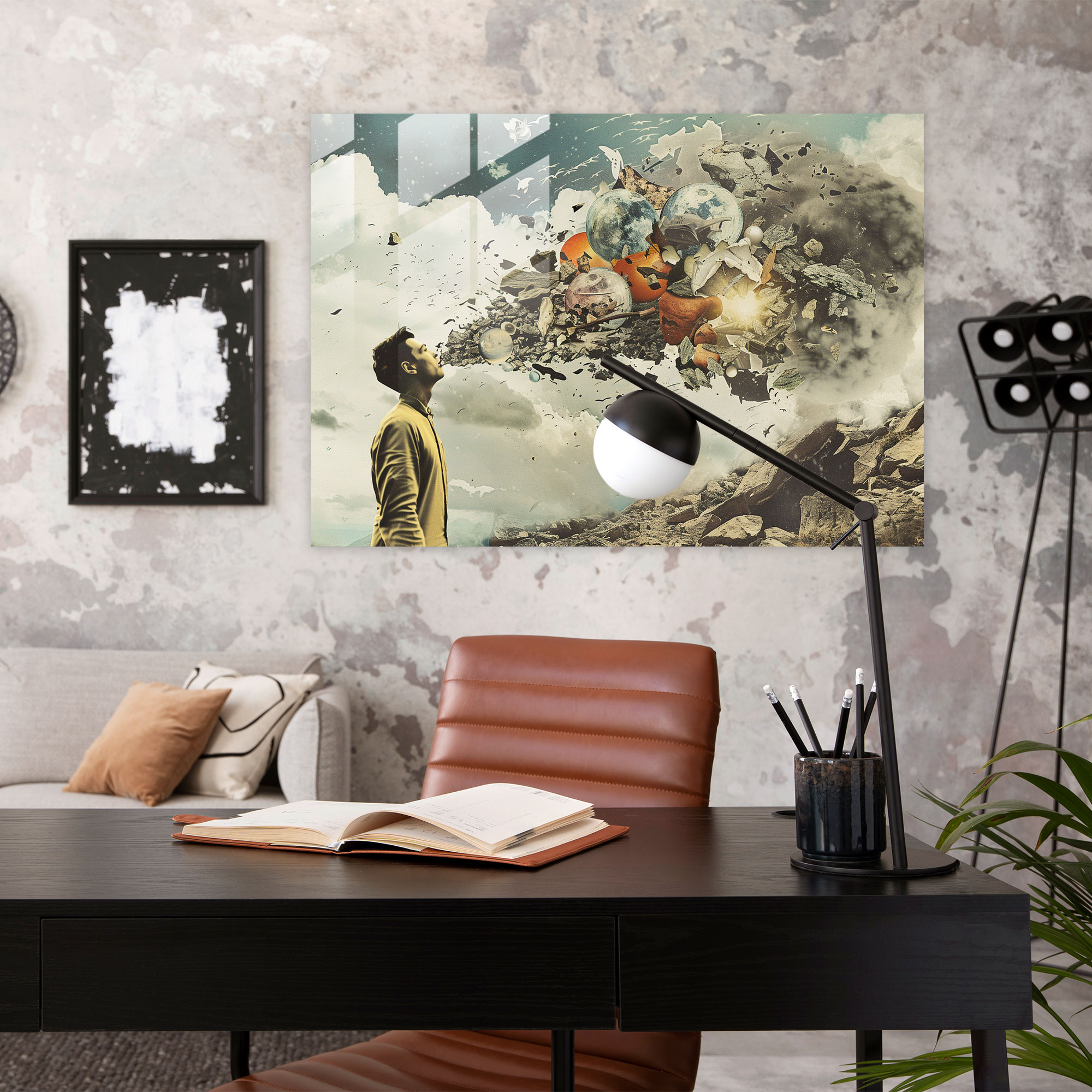 Surrealism Glass Print - Surrealism Art, Modern Art, Surrealism Art, Glass Print