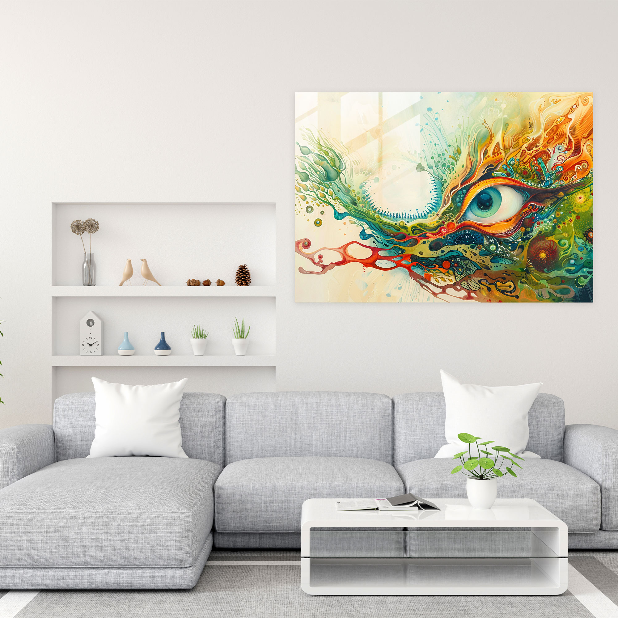 Surrealism Glass Print Modern Decor - Surrealism Art, Wall Decoration, Modern Art, Surrealism Art
