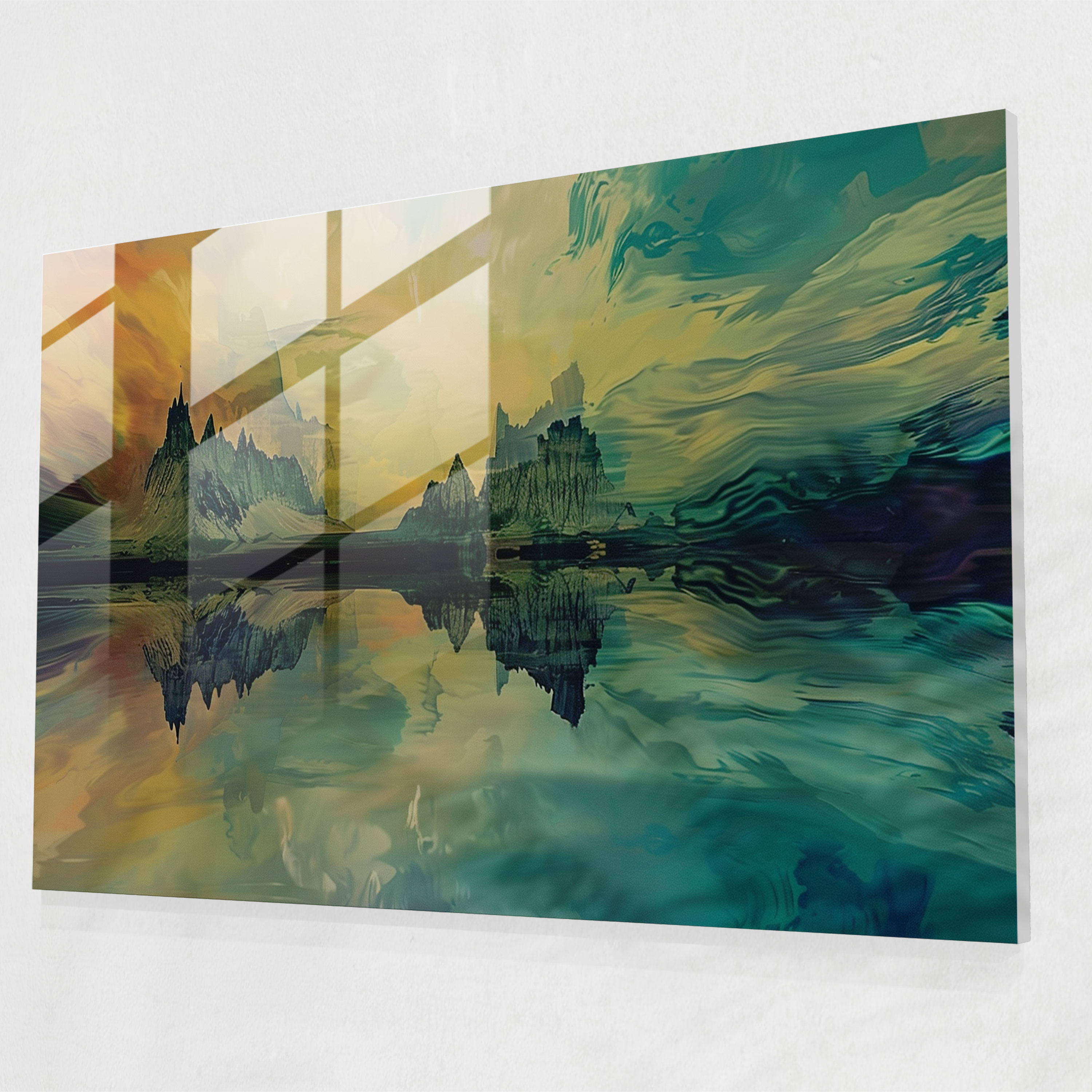 Surrealism Glass Print: Reflections Of Dreams - Surrealism Art, Modern Art, Glass Print, Surrealism Art