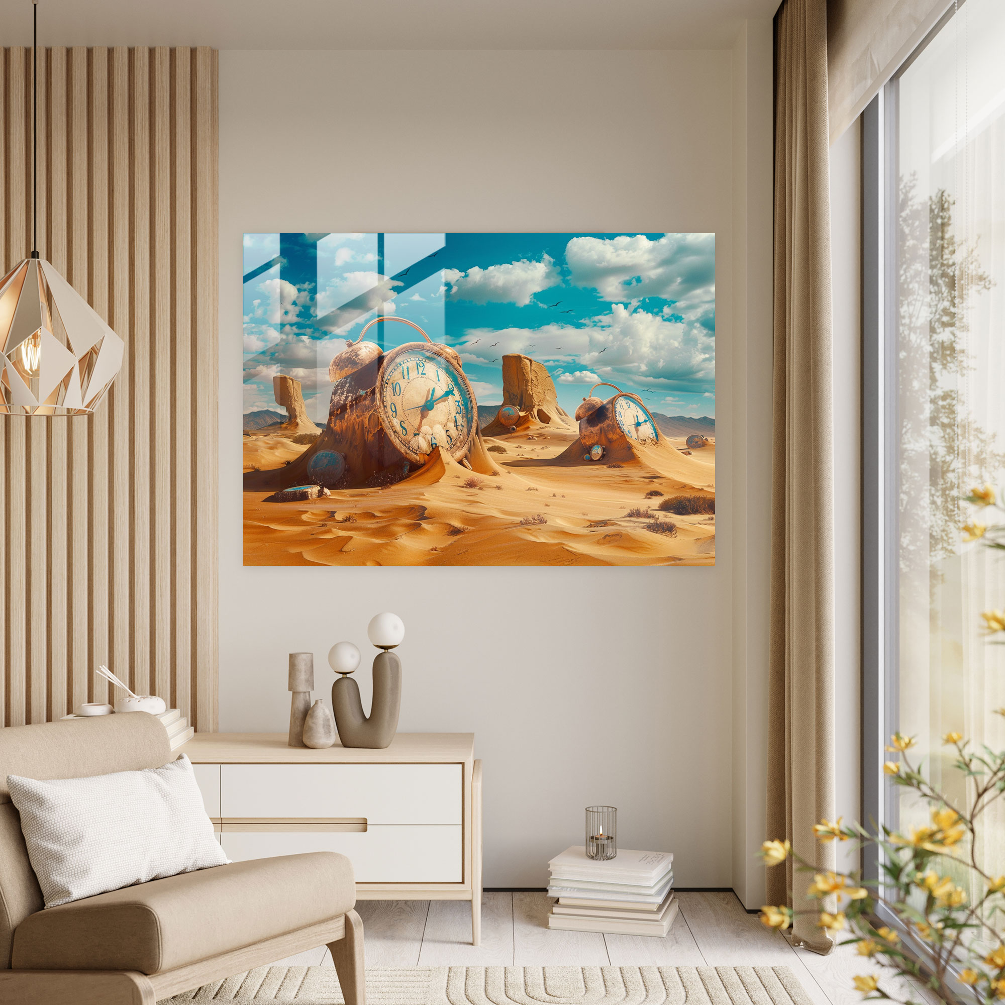 Surrealism Home Decoration: Melting Desert Clocks - Surrealism Art, Glass Art, Home Decoration, Surrealism Art