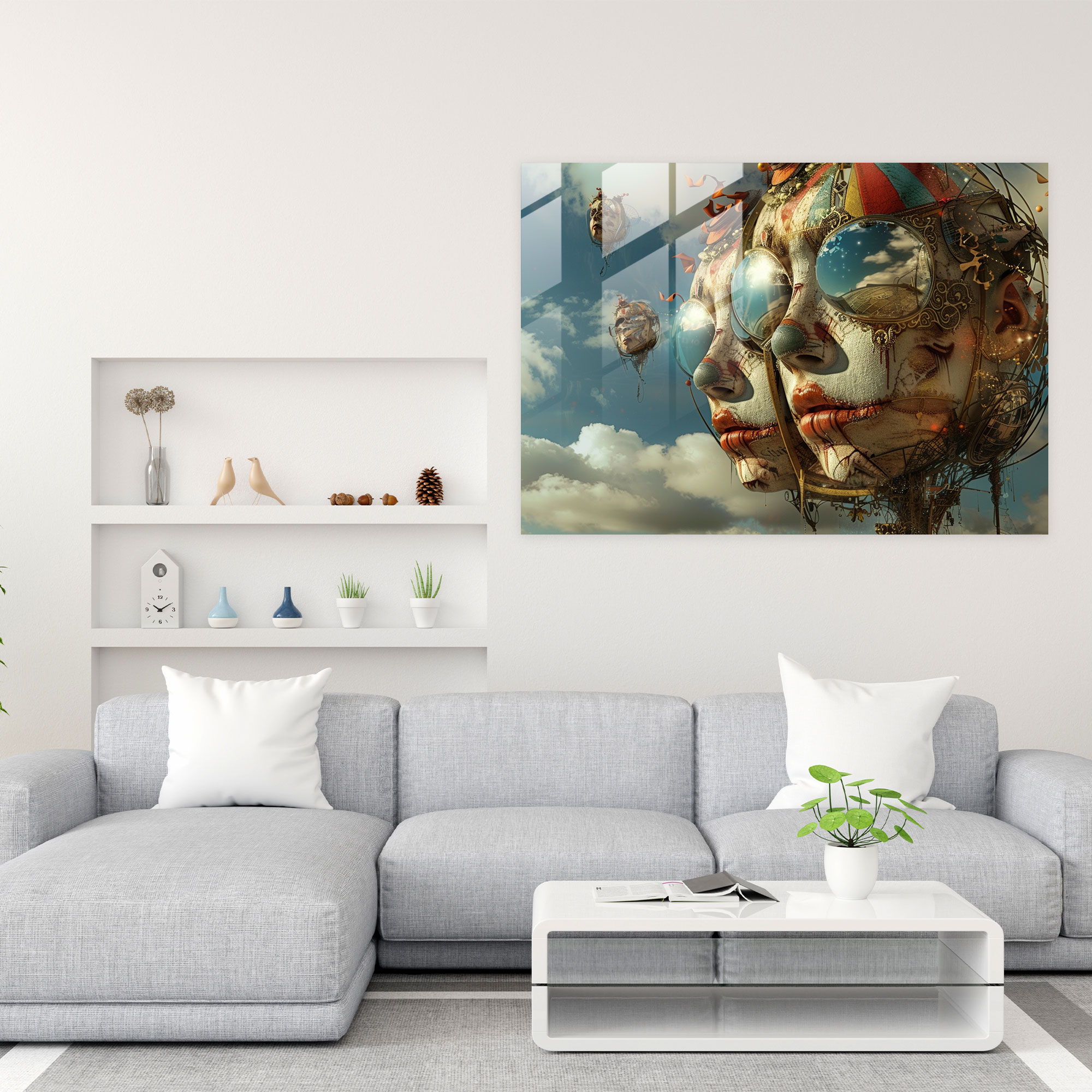 Surrealism Wall Decoration: Carnival Mirrors - Surrealism Art, Glass Print, Glass Art, Surrealism Art