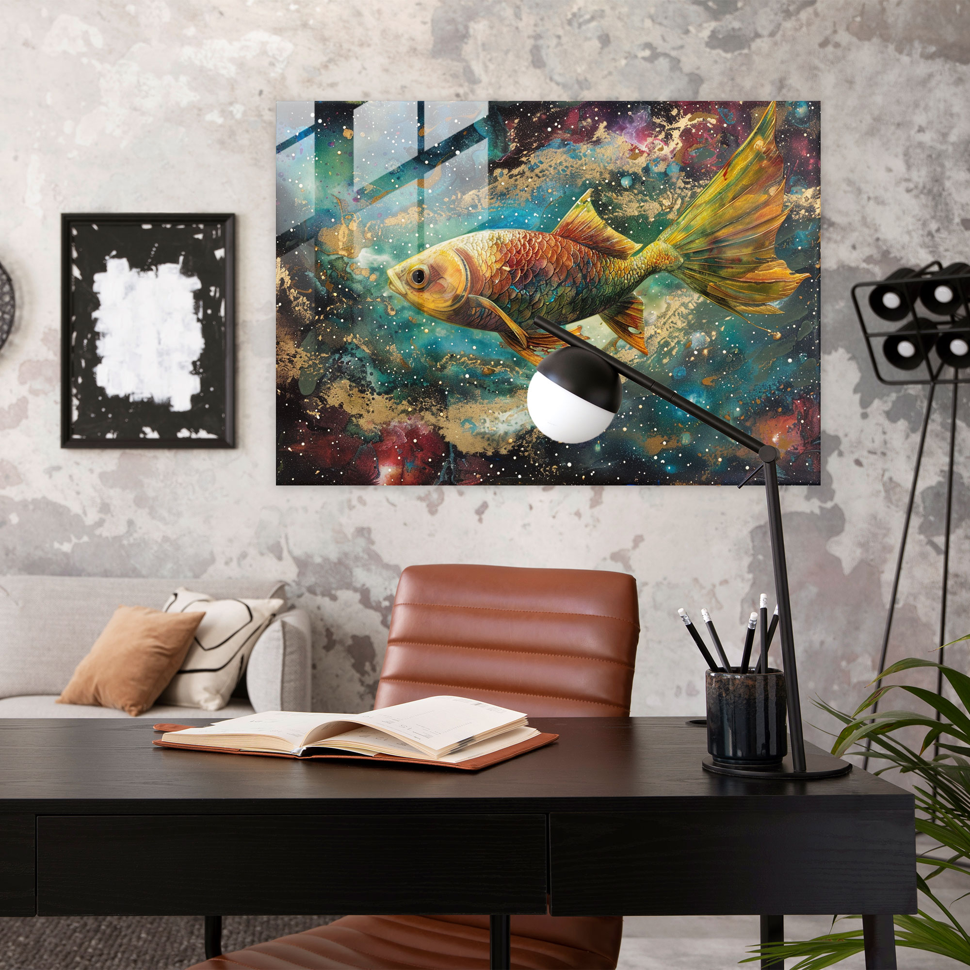 Surrealism Flying Fish Glass Wall Art - Surrealism Art, Surrealism Art, Modern Art, Glass Art