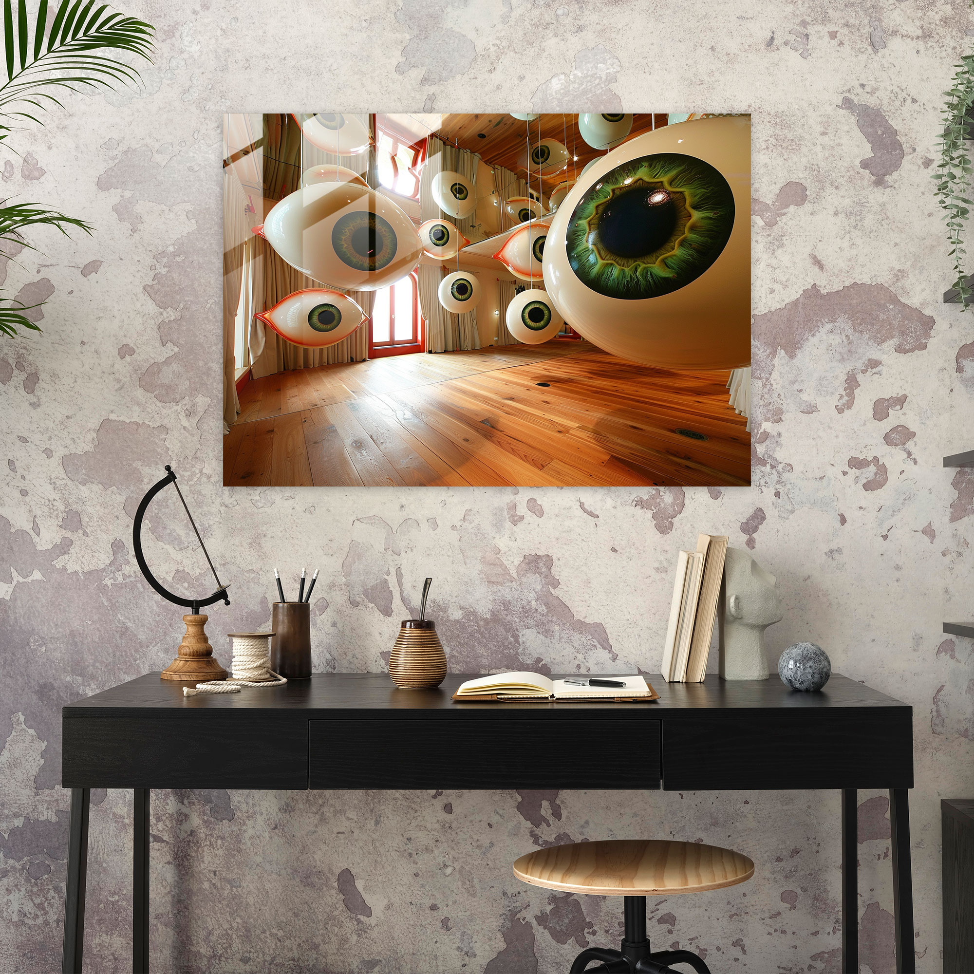 Surrealism Giant Eyeballs Home Decoration - Surrealism Art, Modern Art, Glass Print, Home Decoration
