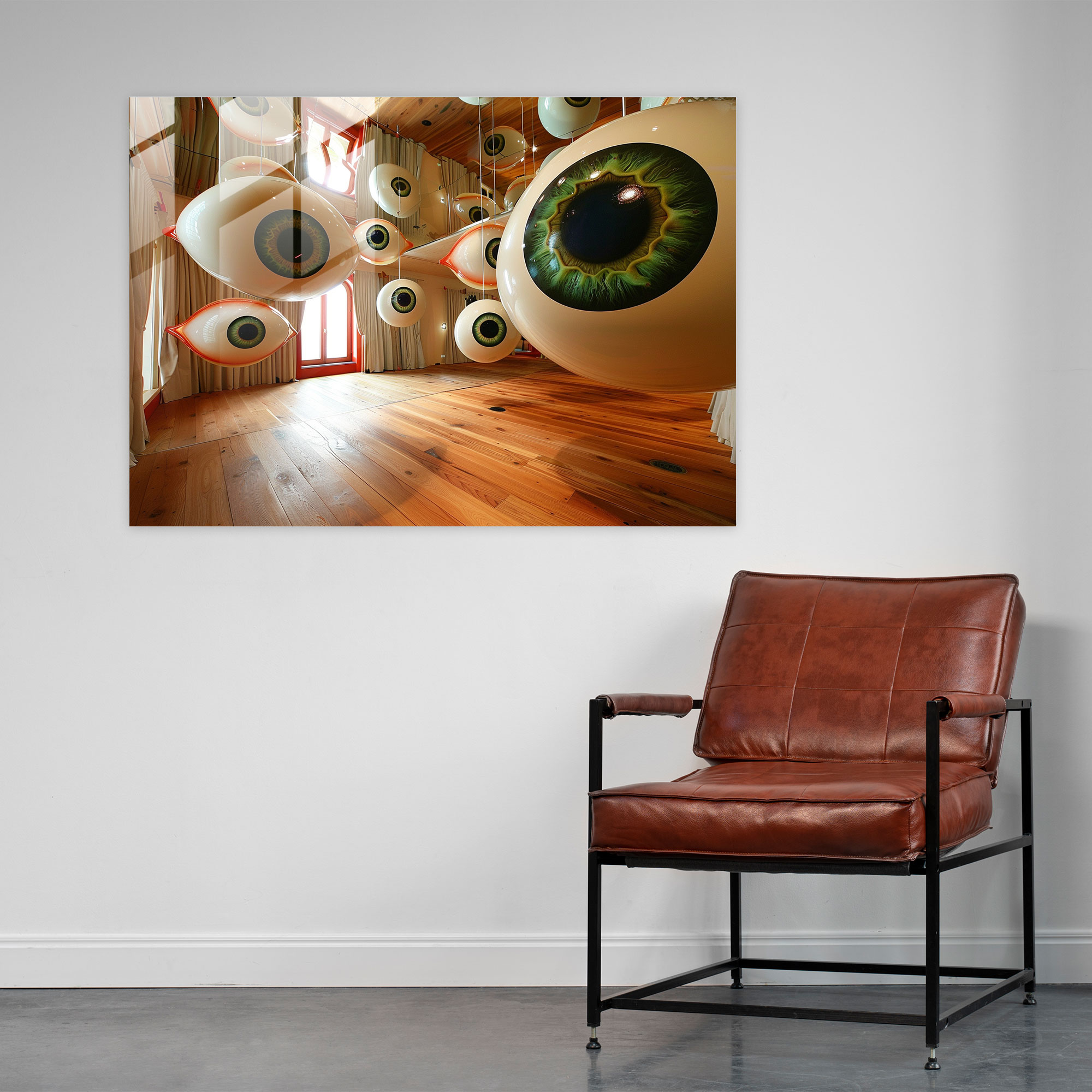 Surrealism Giant Eyeballs Home Decoration - Surrealism Art, Modern Art, Glass Print, Home Decoration