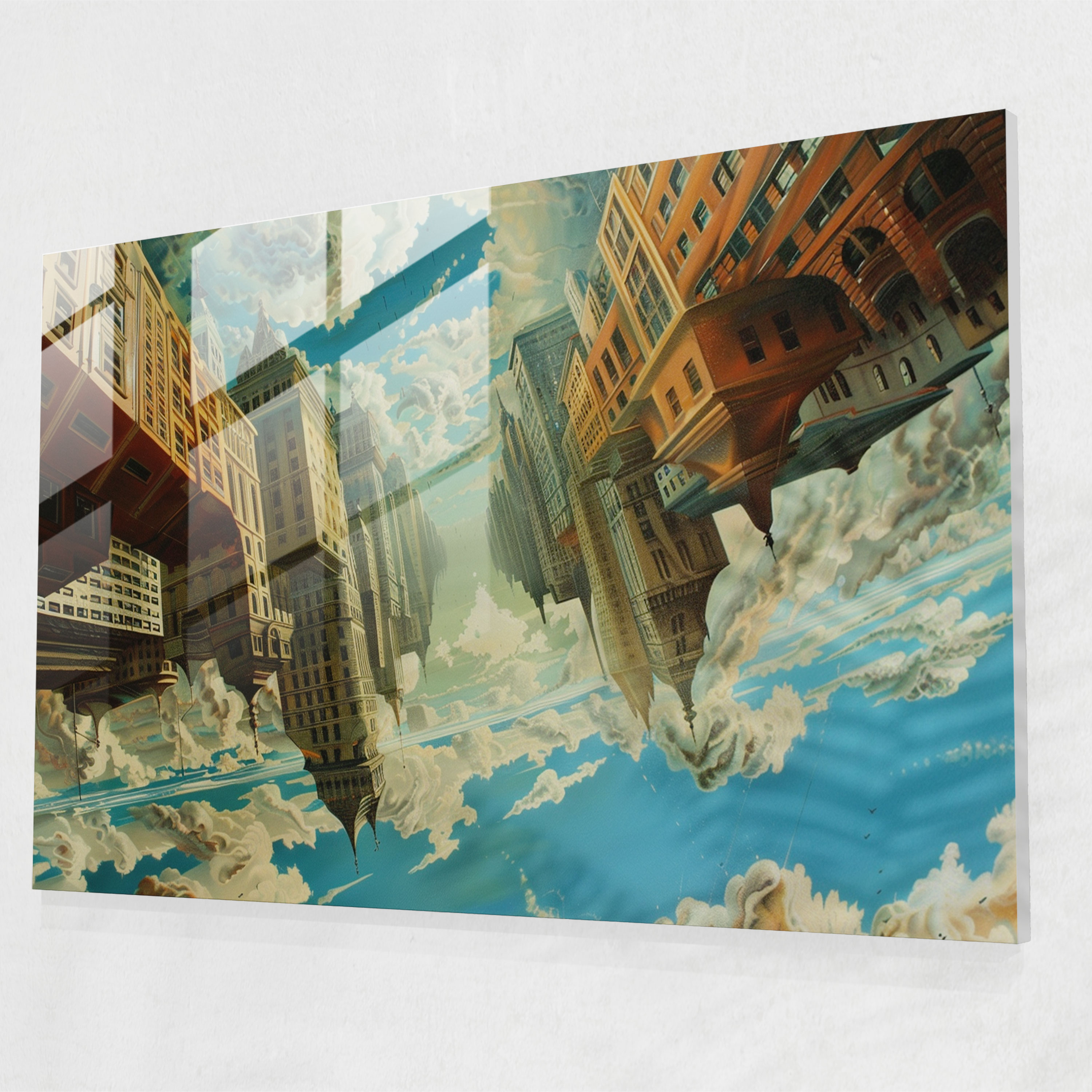 Surrealism Upside-Down Cityscape Wall Decoration - Surrealism Art, Home Decoration, Modern Art, Wall Decoration