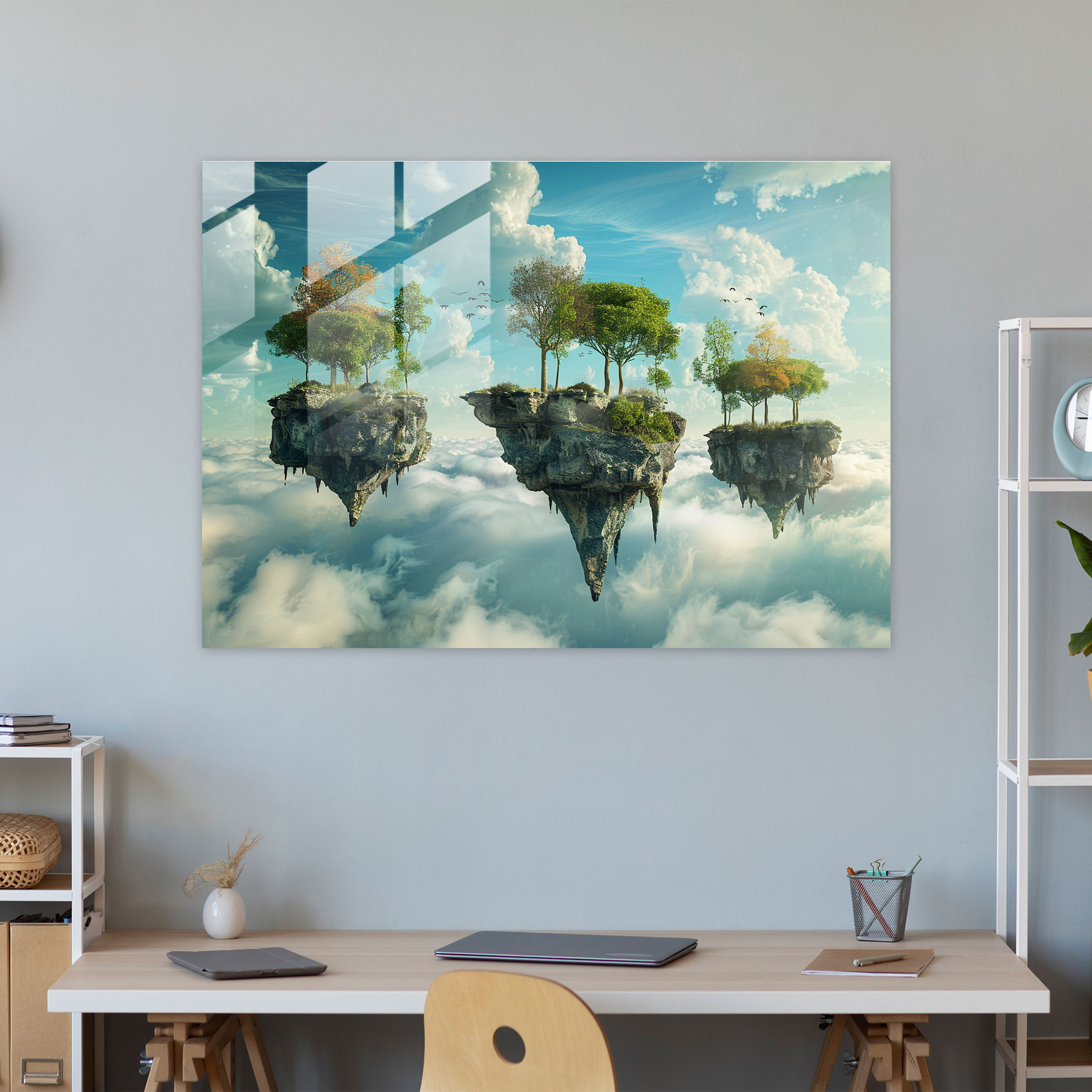 Surrealism Floating Islands Home Decoration - Surrealism Art, Home Decoration, Glass Art, Glass Wall Art