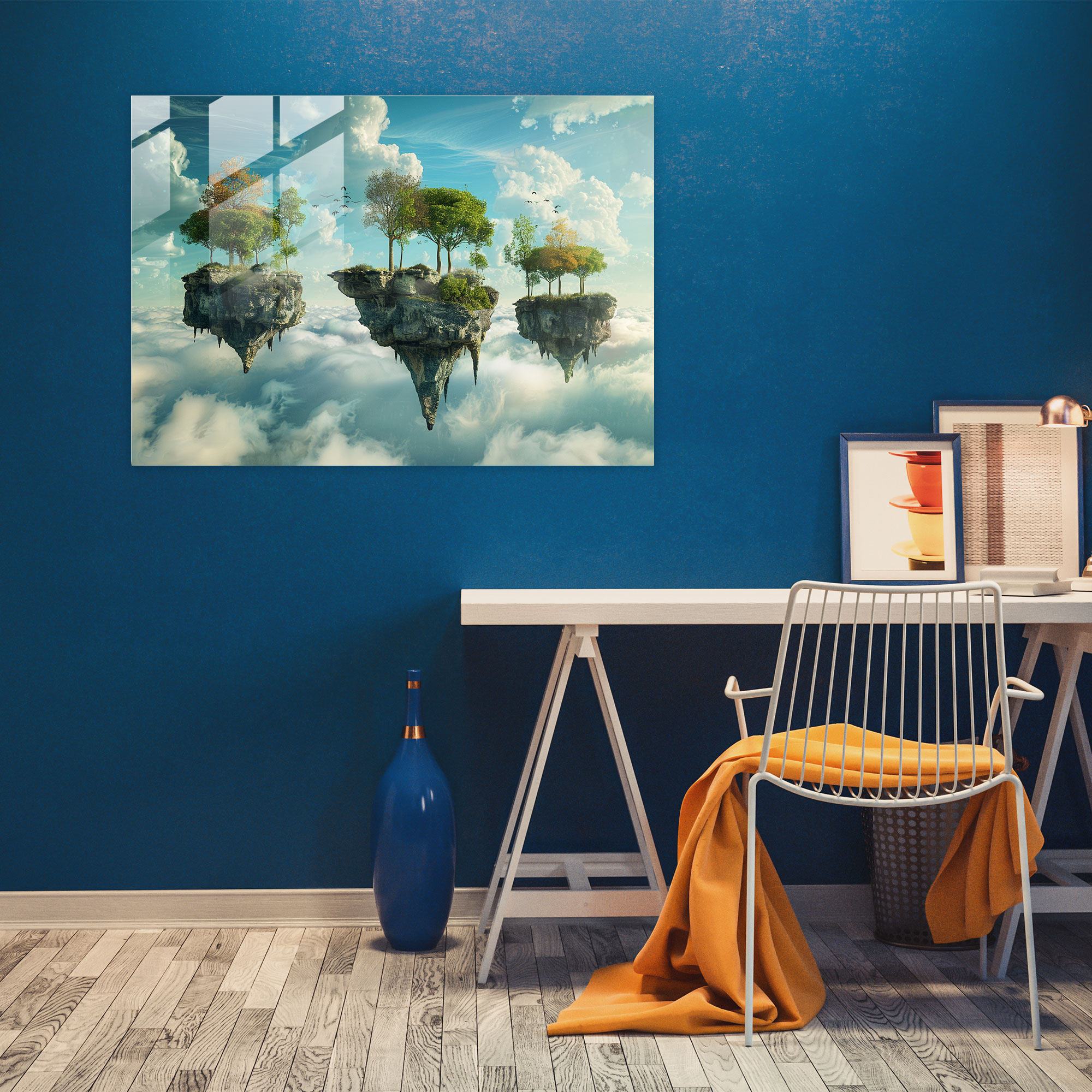 Surrealism Floating Islands Home Decoration - Surrealism Art, Home Decoration, Glass Art, Glass Wall Art