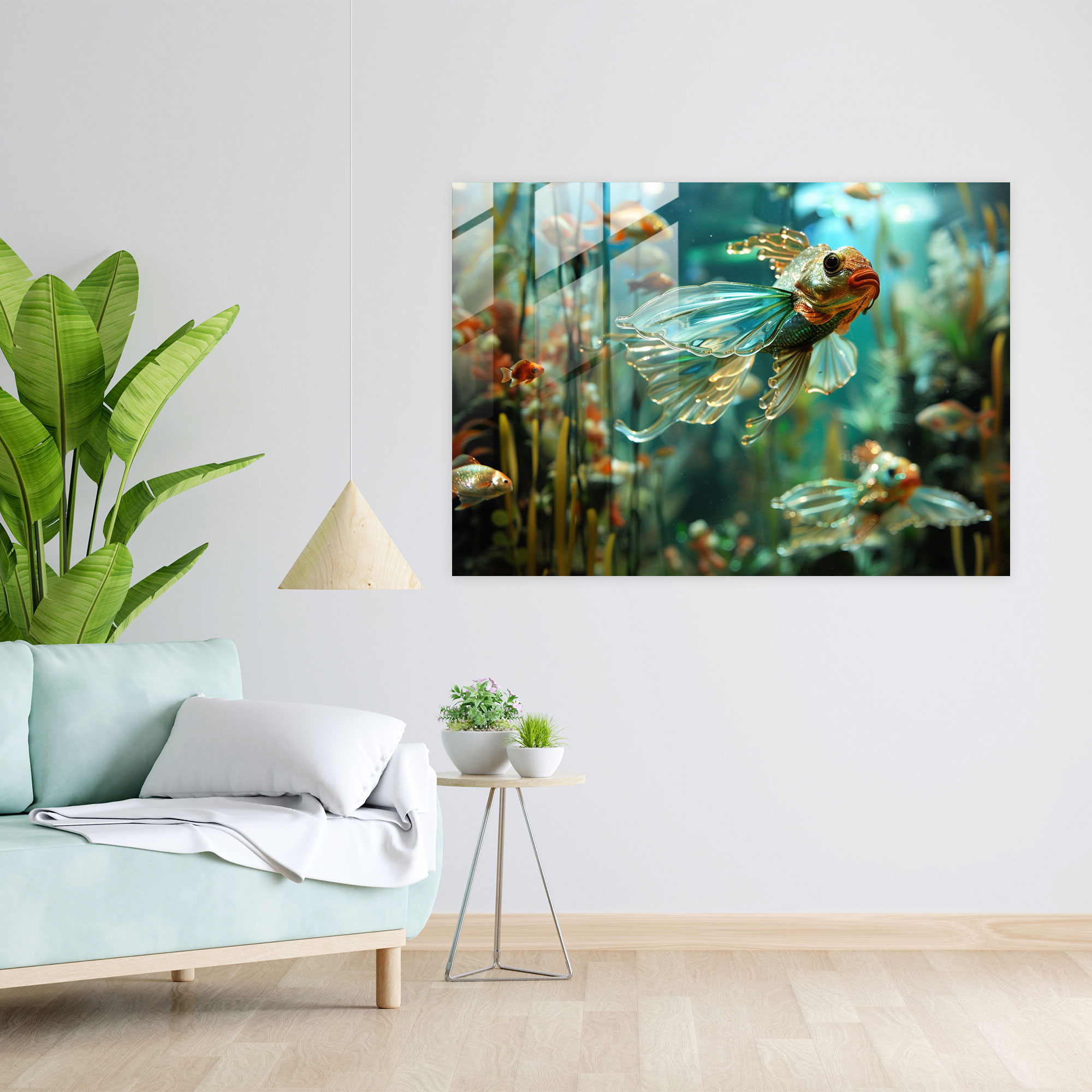 Dreamy Underwater Surrealism Glass Art - Surrealism Art, Home Decoration, Glass Art, Glass Print