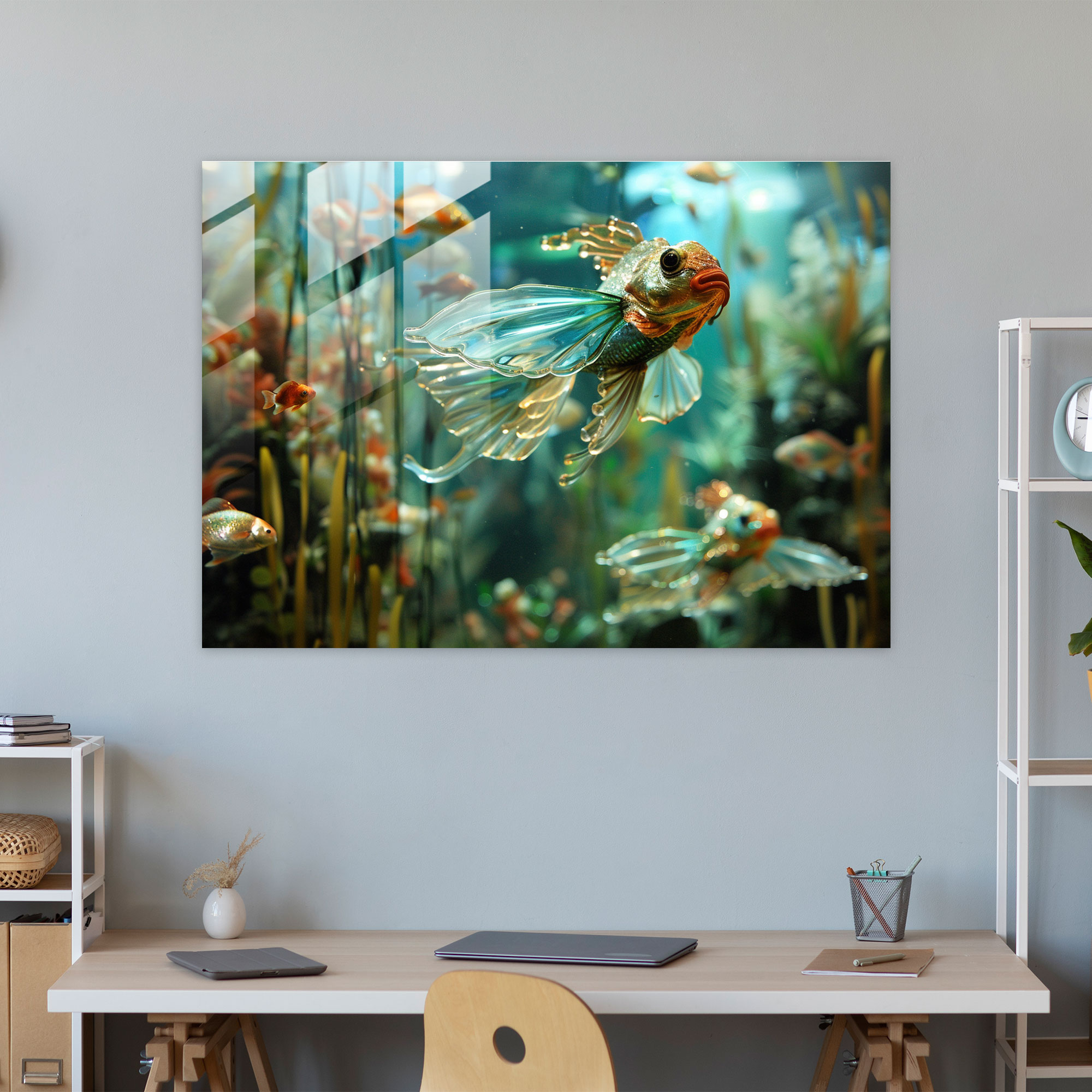 Dreamy Underwater Surrealism Glass Art - Surrealism Art, Home Decoration, Glass Art, Glass Print