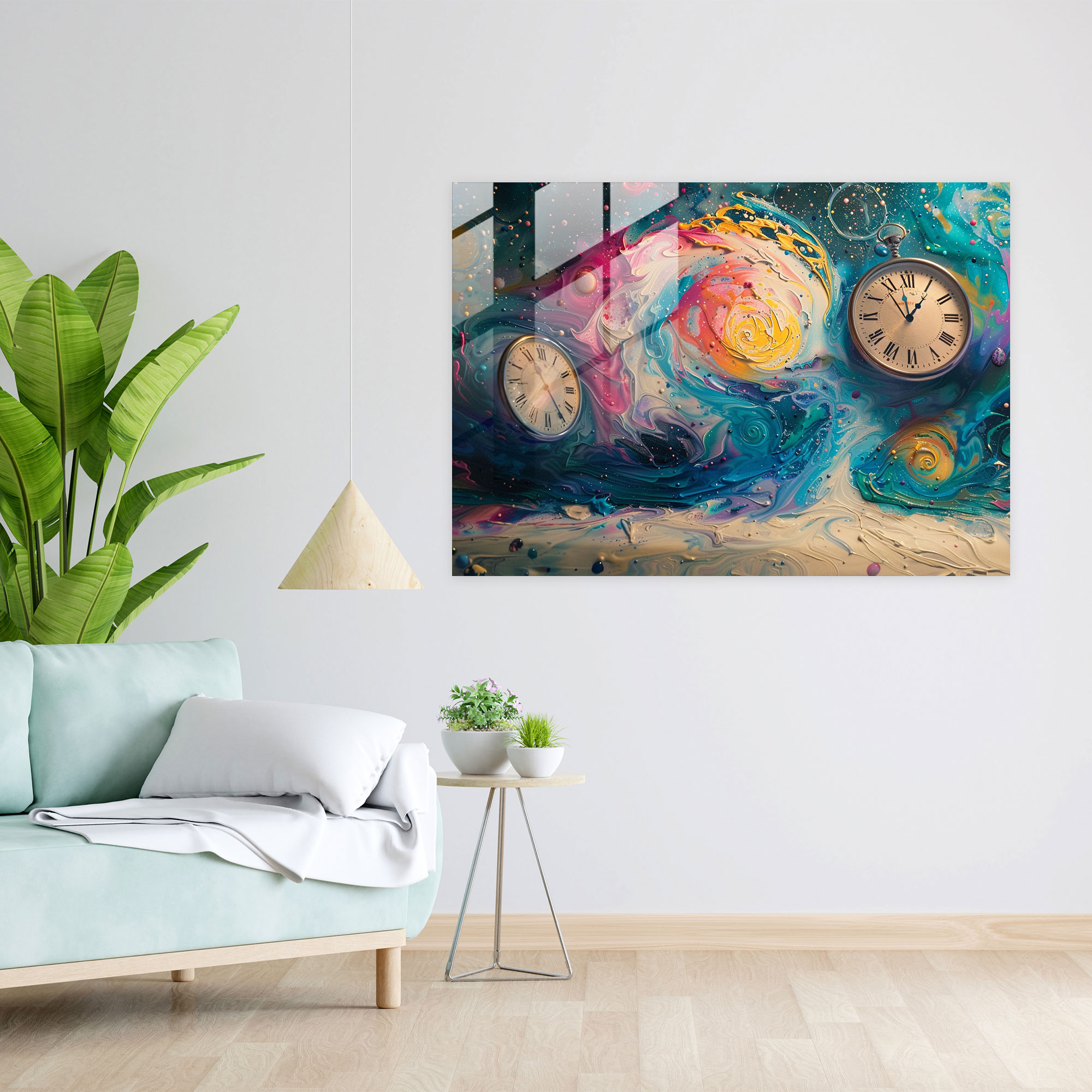 Cosmic Swirls Surrealism Glass Wall Art - Surrealism Art, Glass Art, Glass Print, Home Decoration