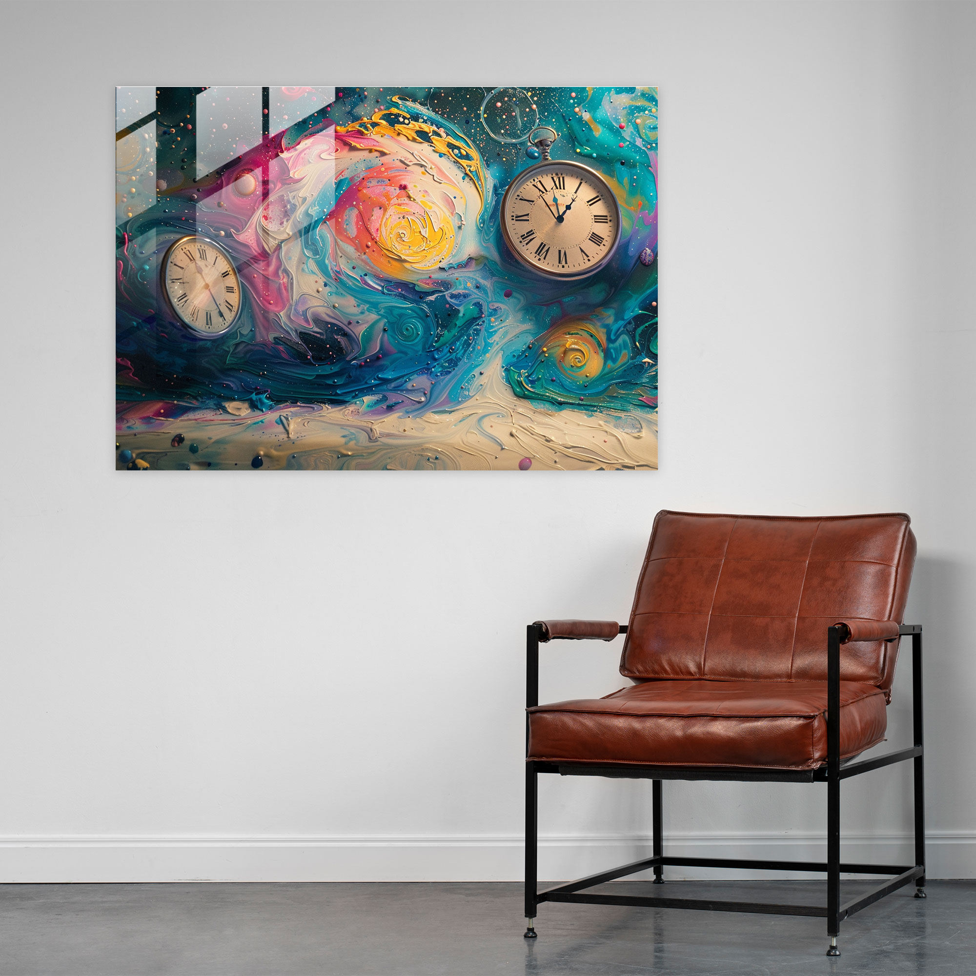 Cosmic Swirls Surrealism Glass Wall Art - Surrealism Art, Glass Art, Glass Print, Home Decoration