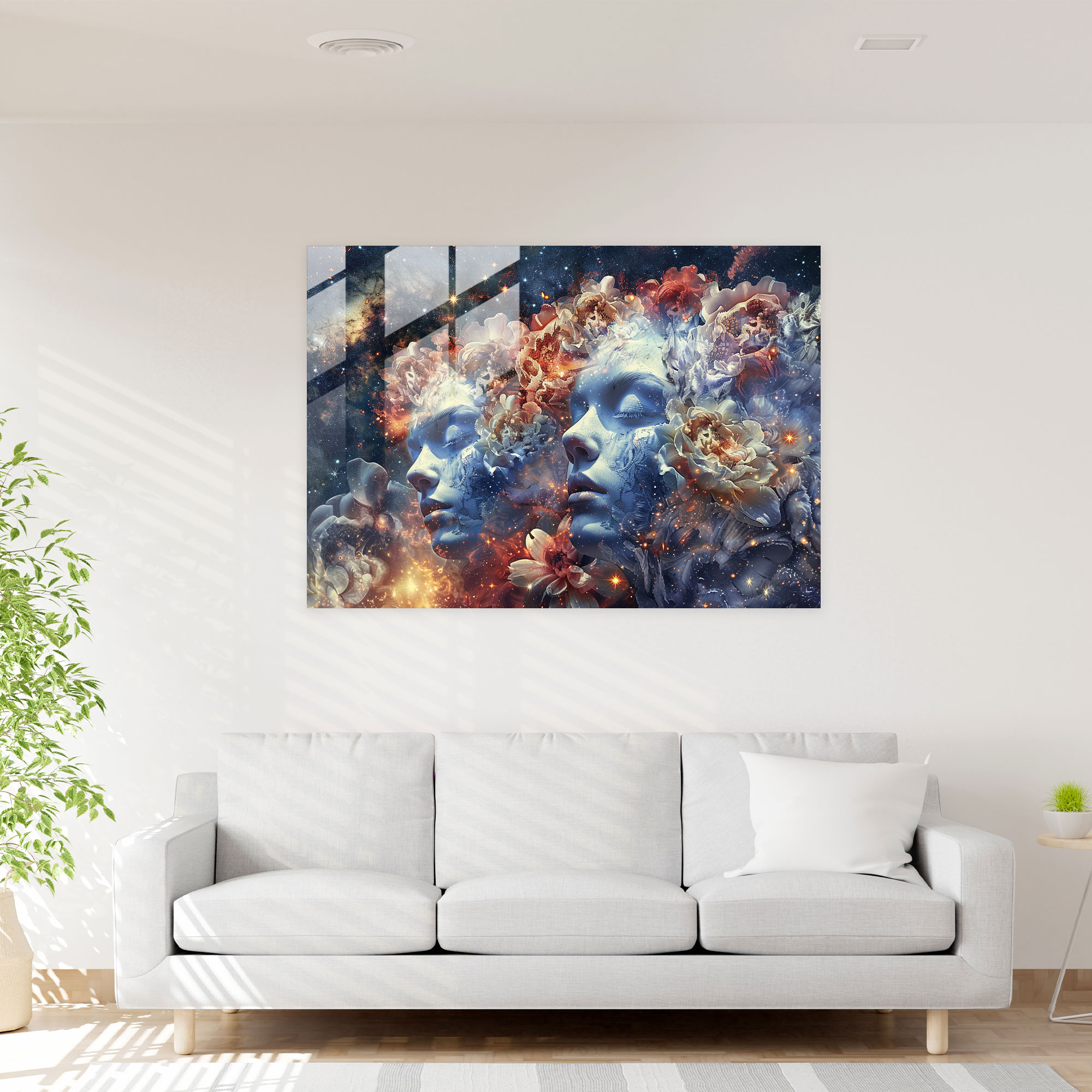 Abstract Faces Glass Art - Surrealism Art, Modern Art, Glass Art, Home Decoration