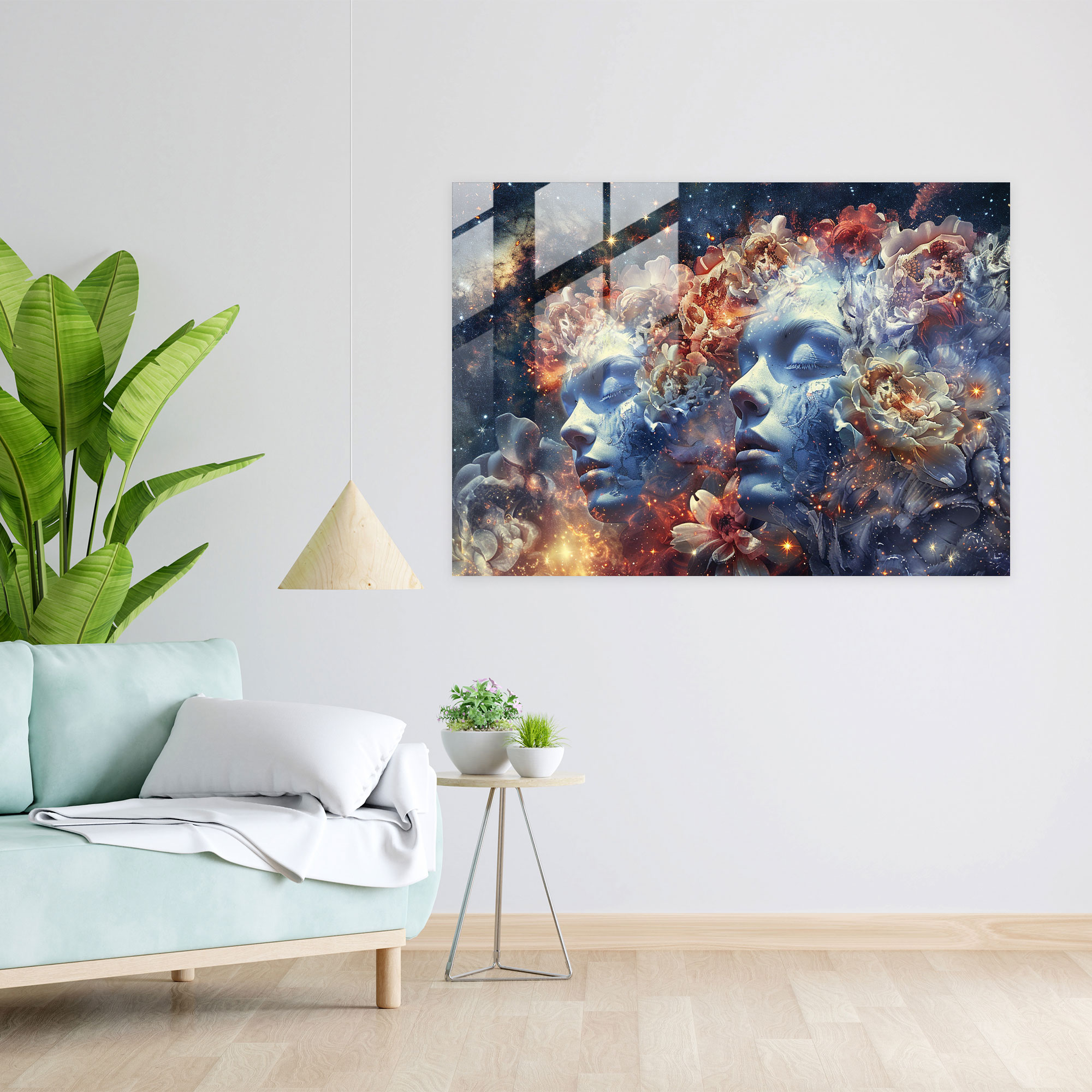 Abstract Faces Glass Art - Surrealism Art, Modern Art, Glass Art, Home Decoration