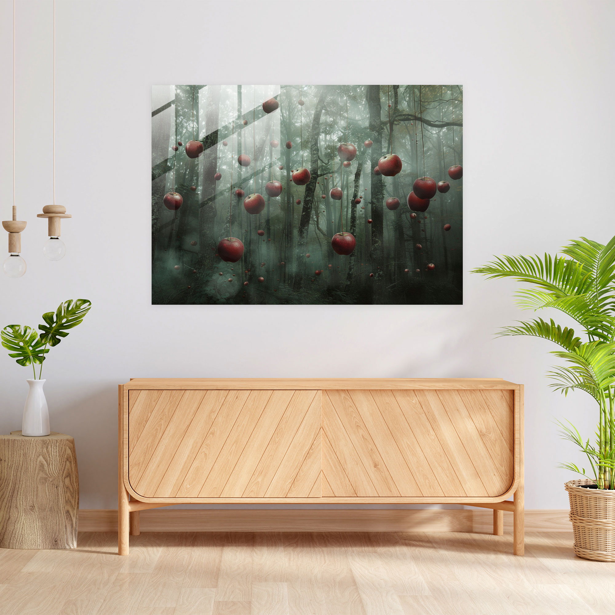 Floating Apples Surrealism Glass Art - Surrealism Art, Surrealism Art, Glass Art, Glass Print