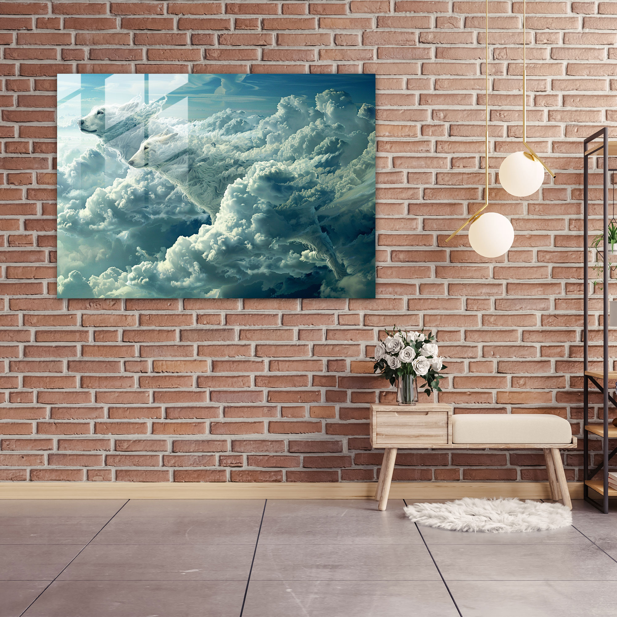 Surrealism Art Glass Wall Art - Animal Clouds - Surrealism Art, Surrealism Art, Glass Art, Glass Wall Art