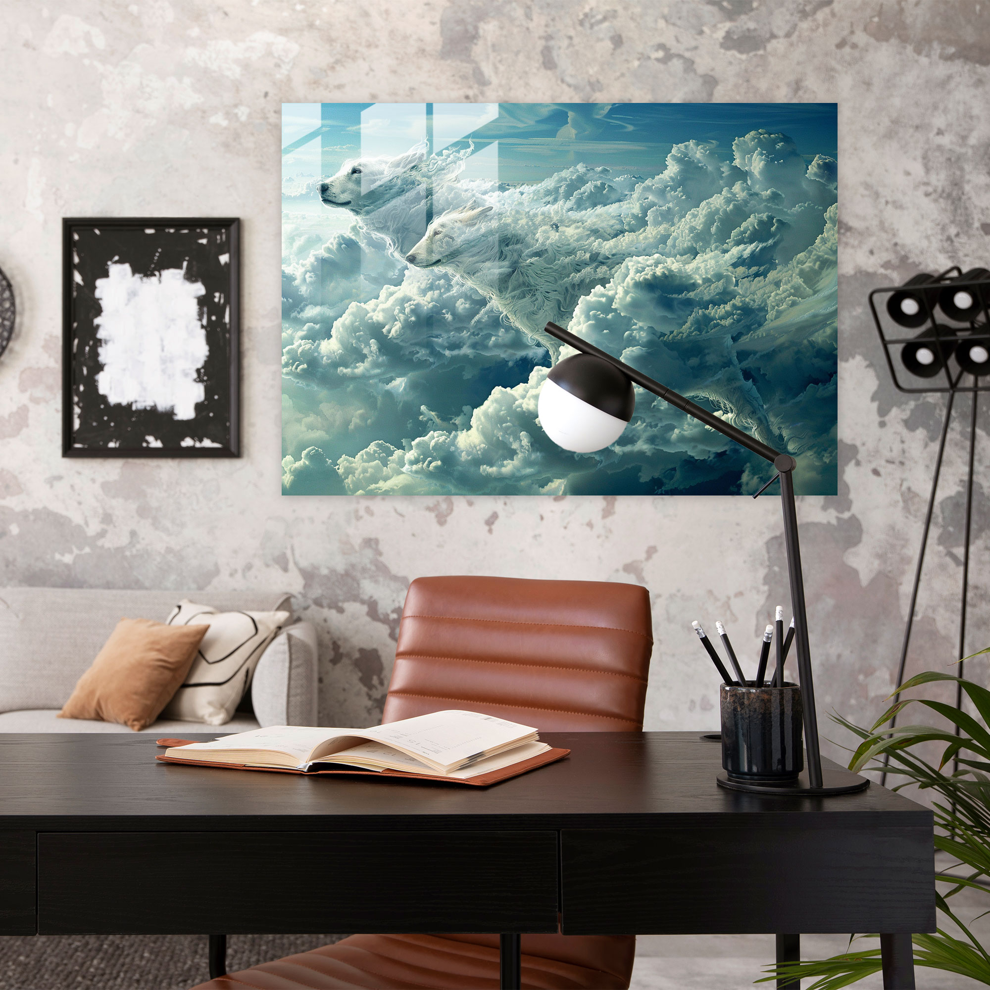 Surrealism Art Glass Wall Art - Animal Clouds - Surrealism Art, Surrealism Art, Glass Art, Glass Wall Art