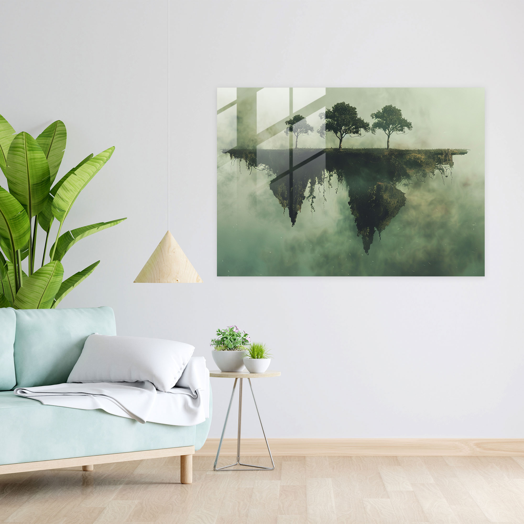 Surrealism Art Glass Wall Art - Upside Down Trees - Surrealism Art, Glass Art, Modern Art, Surrealism Art