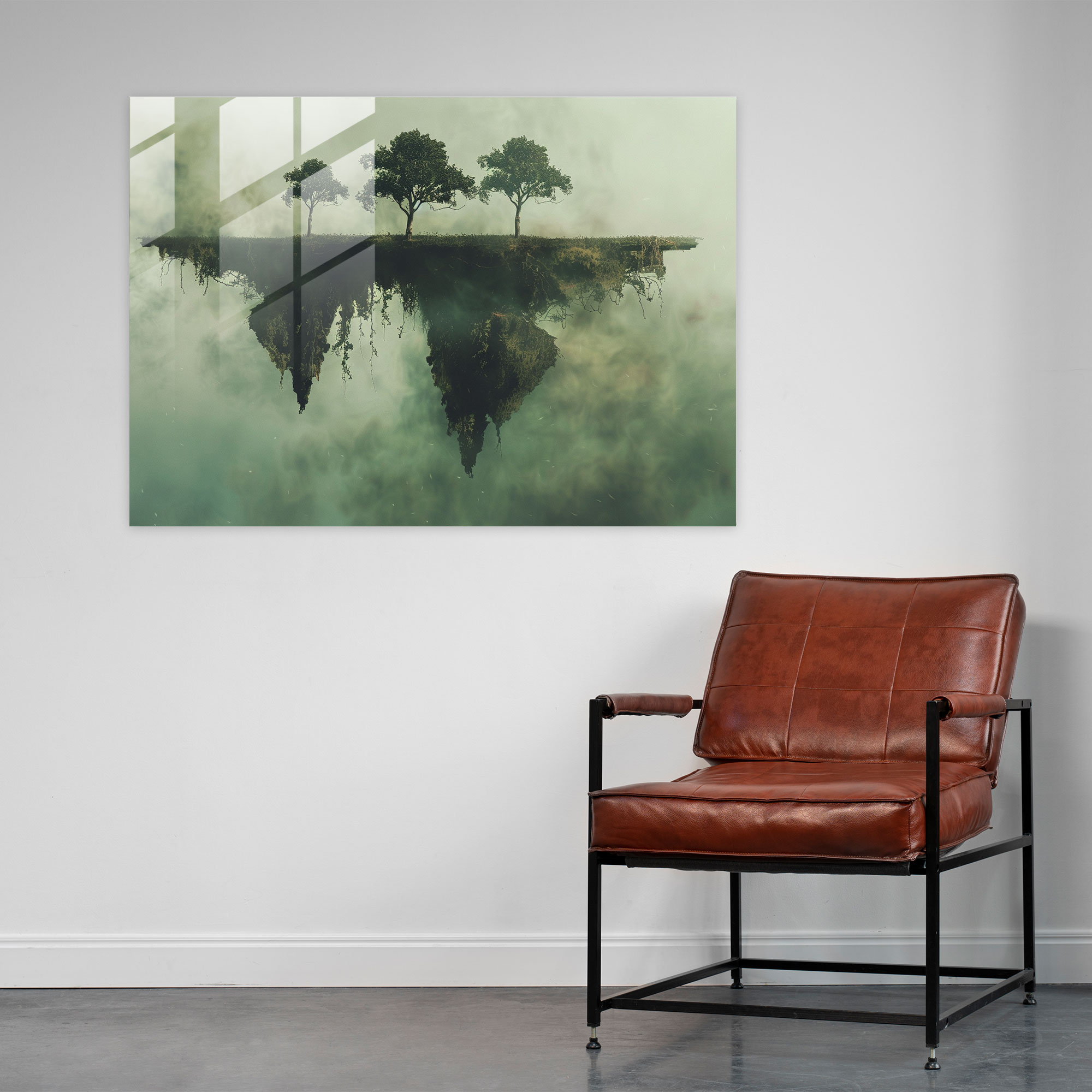 Surrealism Art Glass Wall Art - Upside Down Trees - Surrealism Art, Glass Art, Modern Art, Surrealism Art