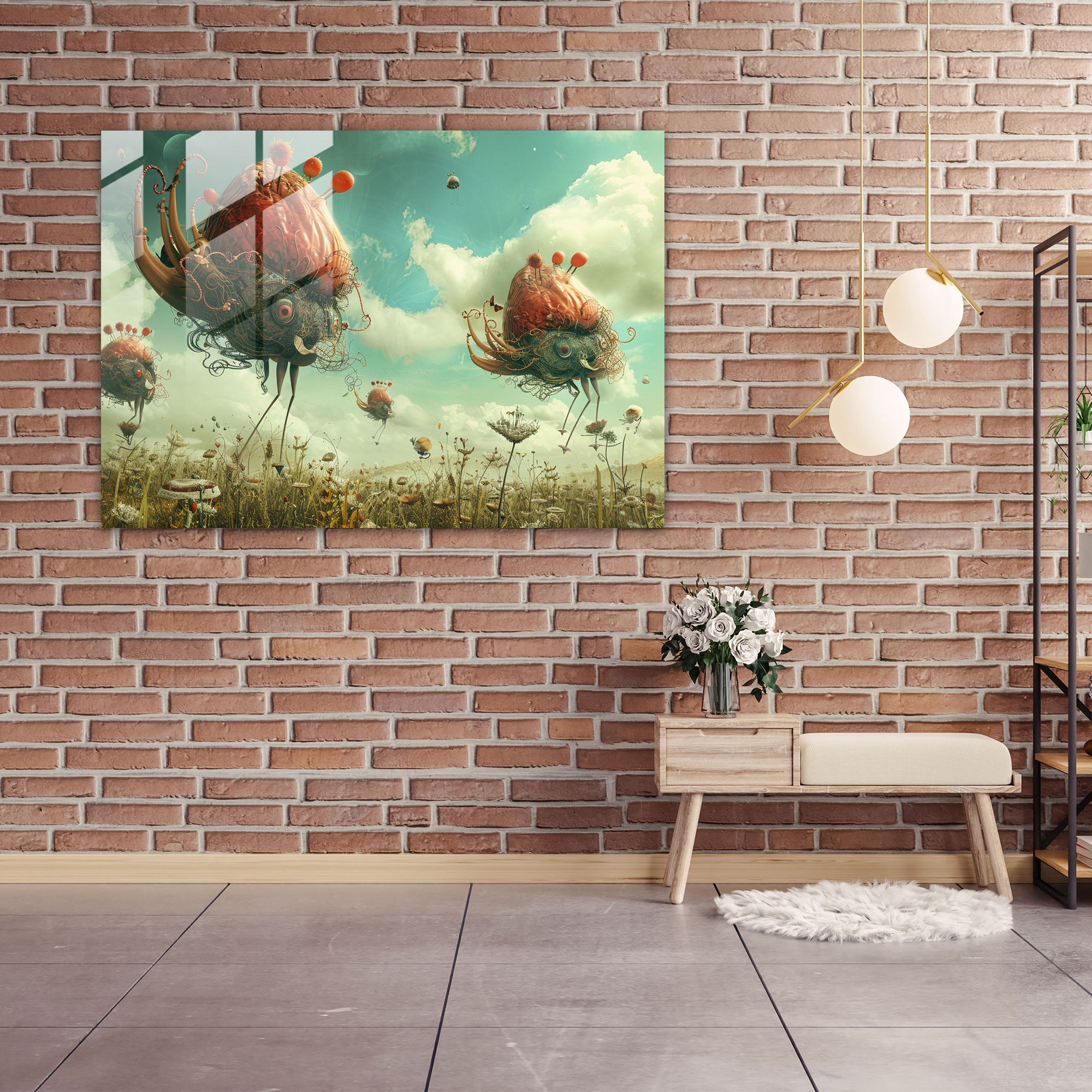 Surrealism Art Glass Wall Art - Surrealism Art, Glass Wall Art, Wall Decoration, Surrealism Art
