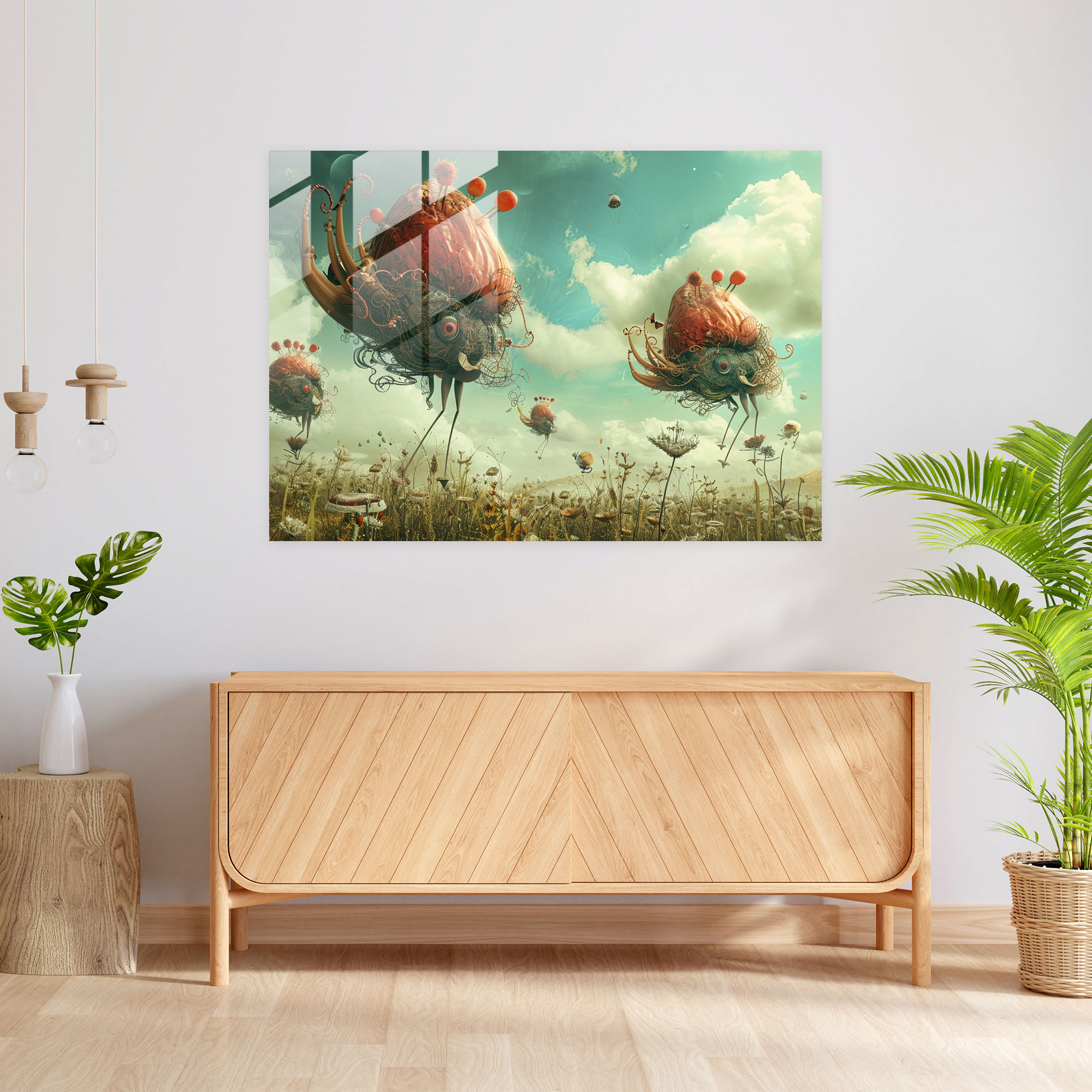 Surrealism Art Glass Wall Art - Surrealism Art, Glass Wall Art, Wall Decoration, Surrealism Art