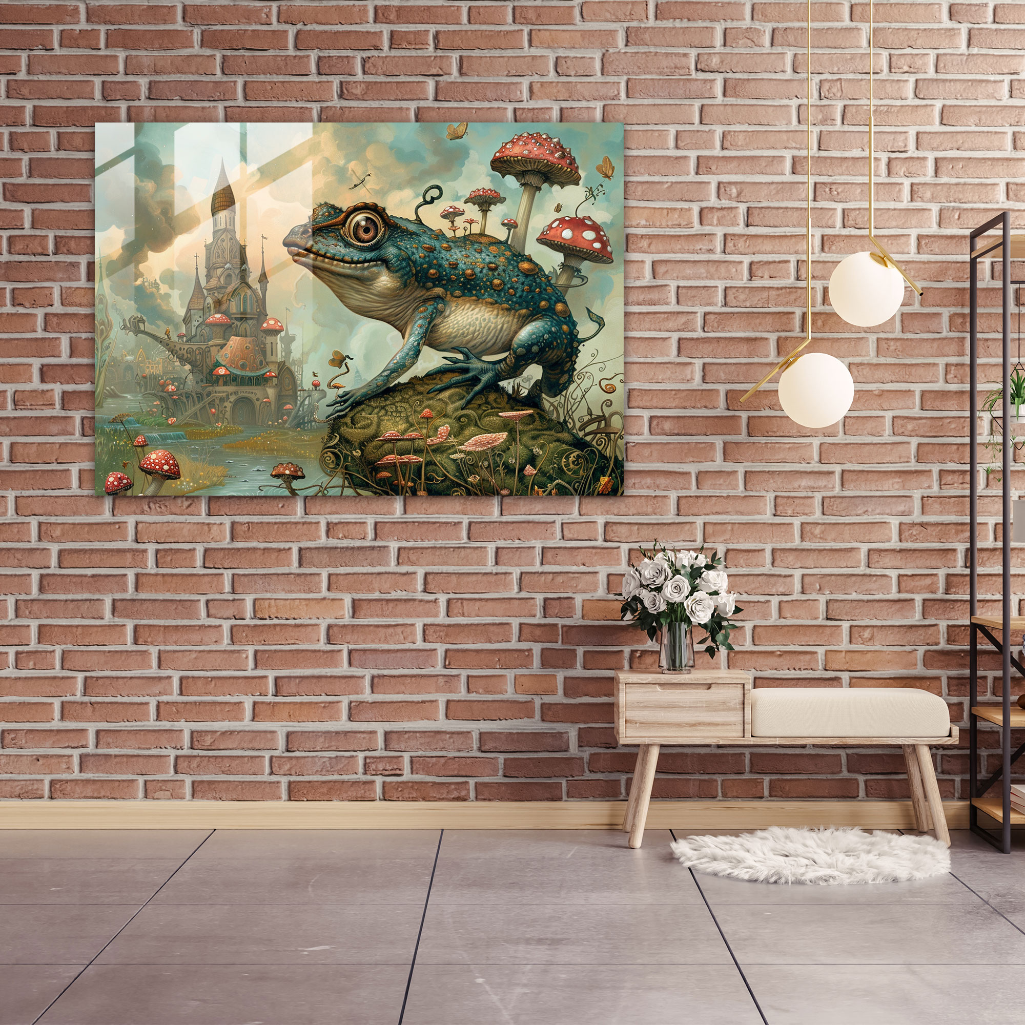 Surrealism Glass Wall Art - Whimsical Creatures - Surrealism Art, Glass Wall Art, Glass Art, Surrealism Art