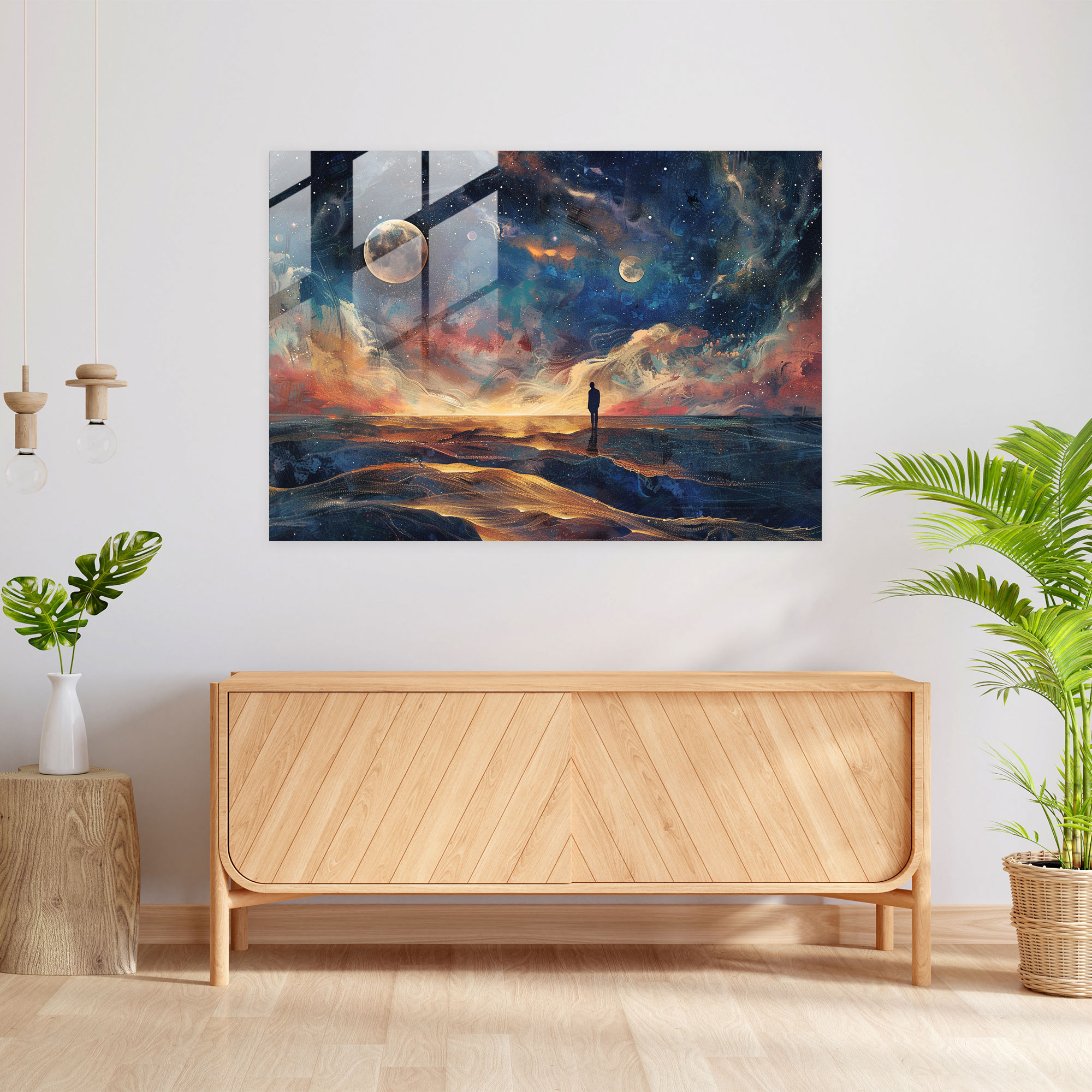 Surrealism Modern Art - Cosmic Dreams - Surrealism Art, Glass Print, Cosmic Art, Modern Art