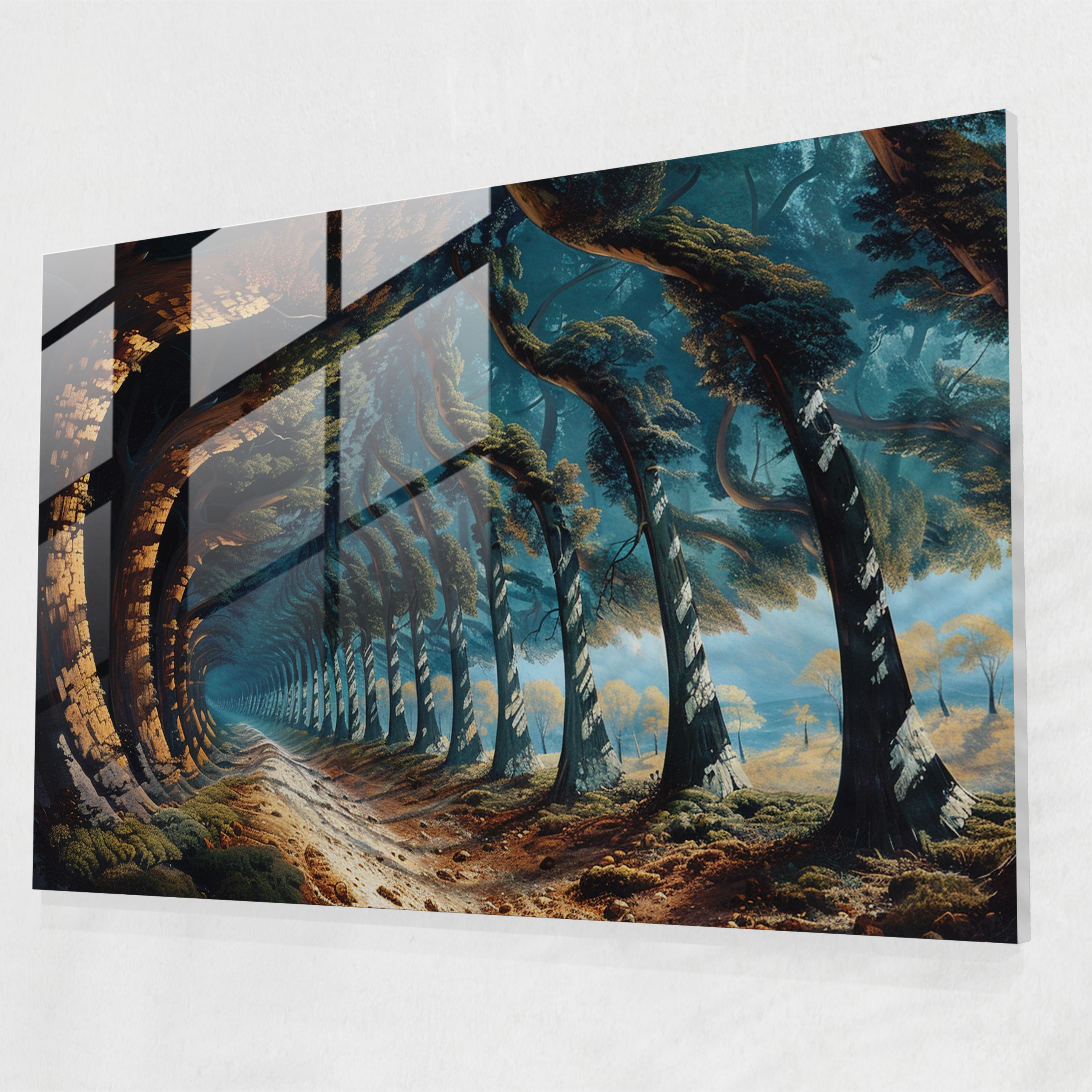 Upside-Down Trees Glass Art - Surrealism Art, Surrealism Art, Glass Wall Art, Glass Print