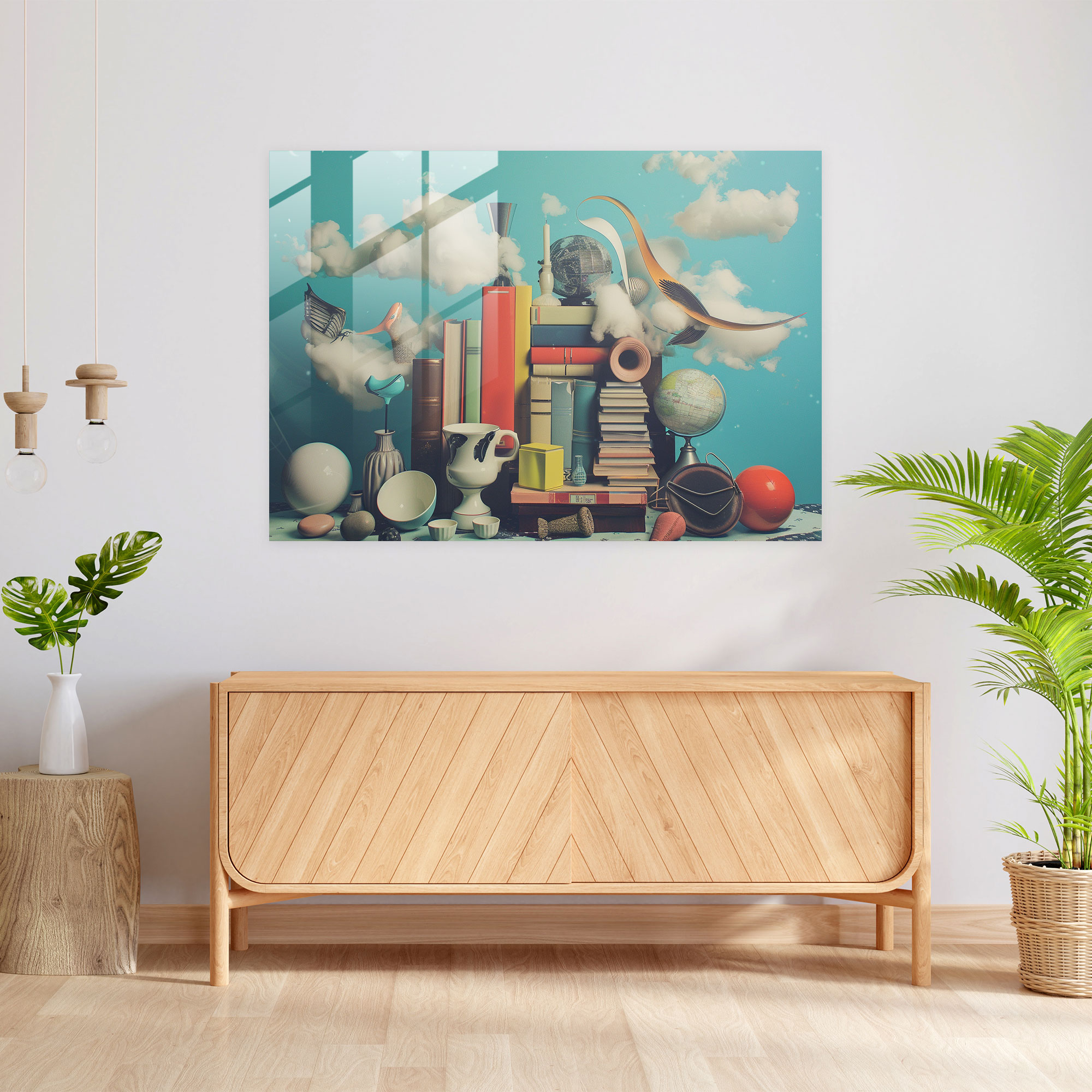 Everyday Objects Modern Art - Surrealism Art, Glass Print, Surrealism Art, Modern Art