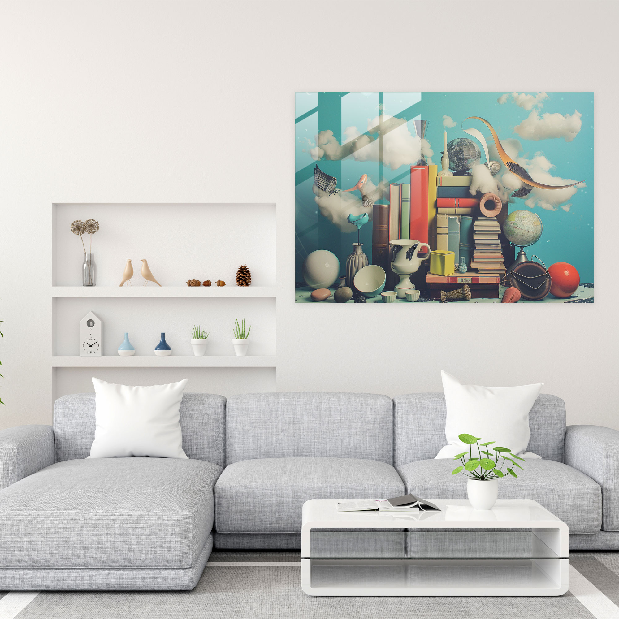 Everyday Objects Modern Art - Surrealism Art, Glass Print, Surrealism Art, Modern Art