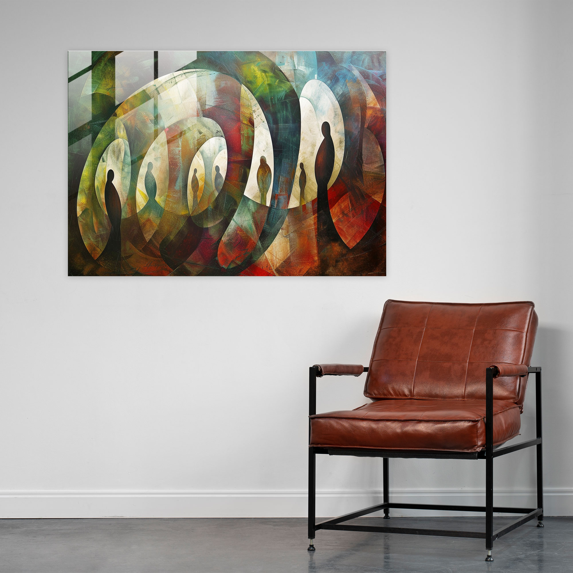 Dream-Like Figures Wall Decoration - Surrealism Art, Modern Art, Glass Art, Surrealism Art