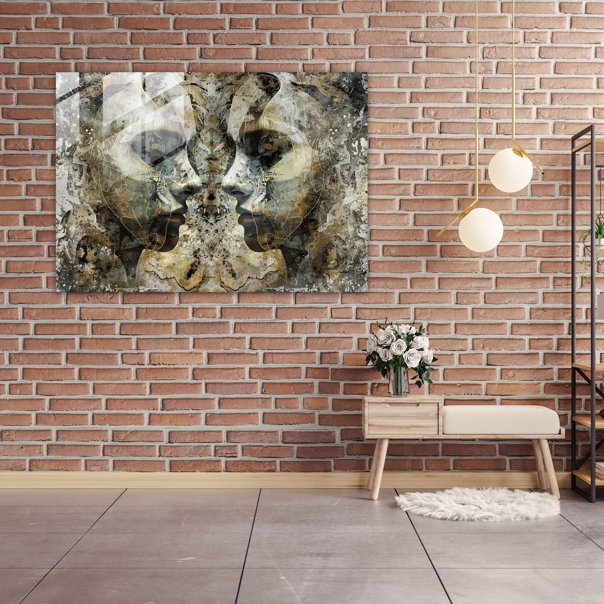 Surrealism Art Wall Decoration: Abstract Faces - Surrealism Art, Surrealism Art, Wall Decoration, Modern Art