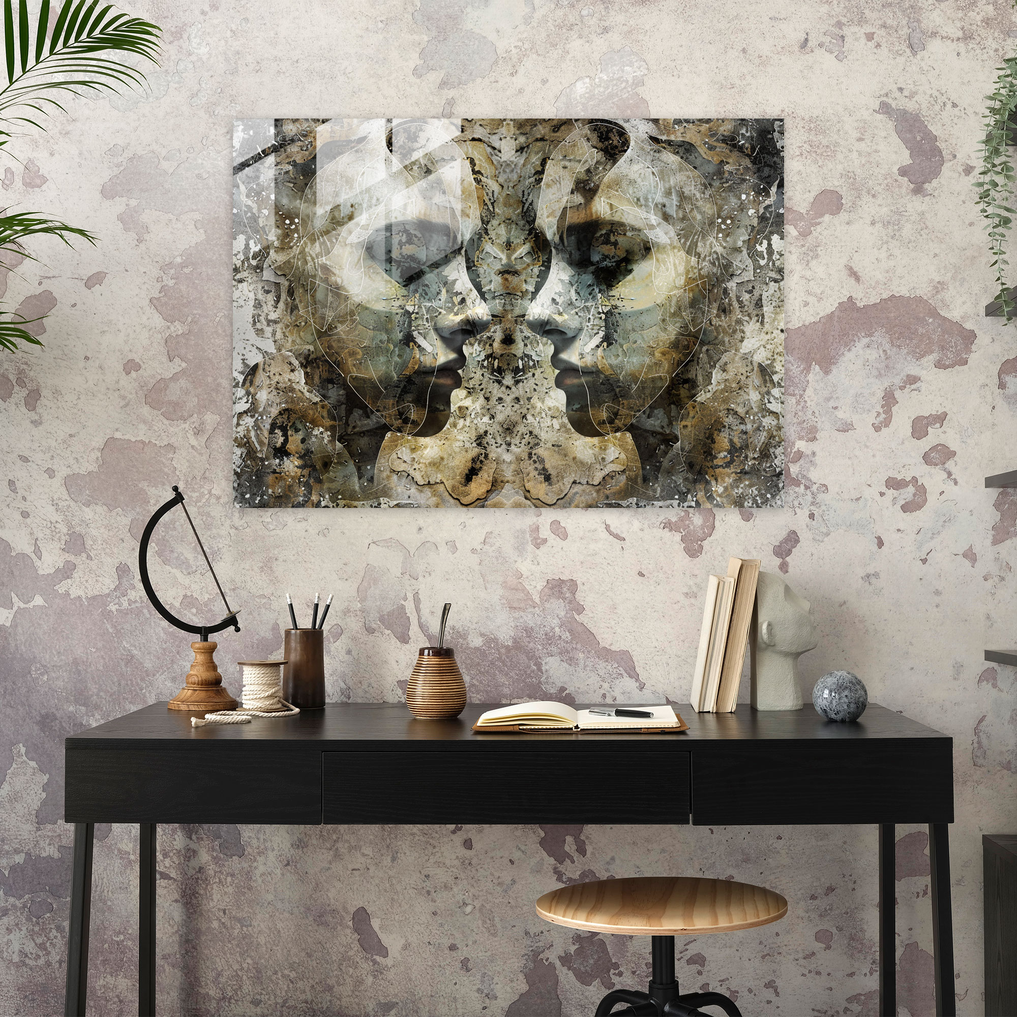 Surrealism Art Wall Decoration: Abstract Faces - Surrealism Art, Surrealism Art, Wall Decoration, Modern Art