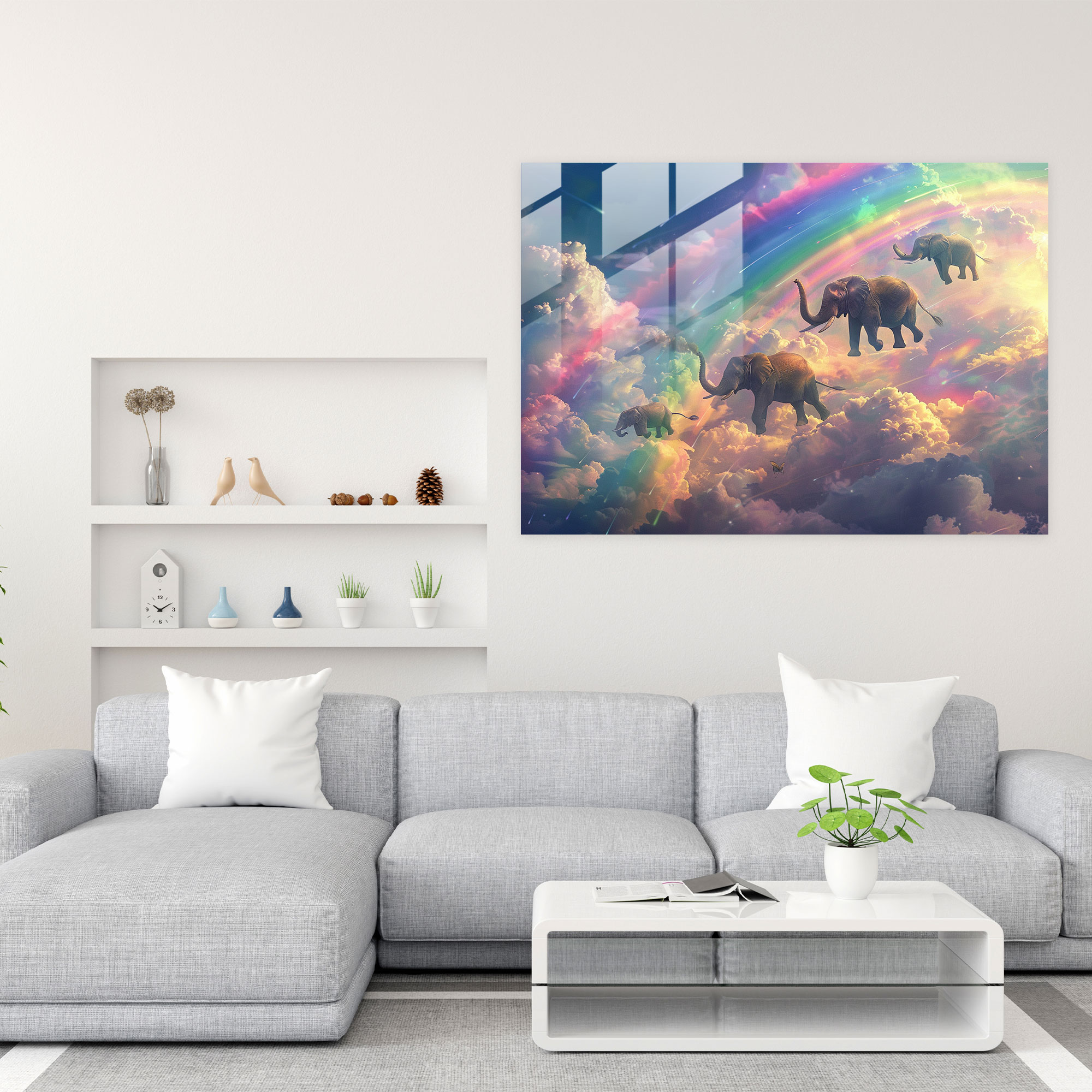 Surrealism Art Home Decoration: Flying Elephants - Surrealism Art, Surrealism Art, Glass Art, Modern Art