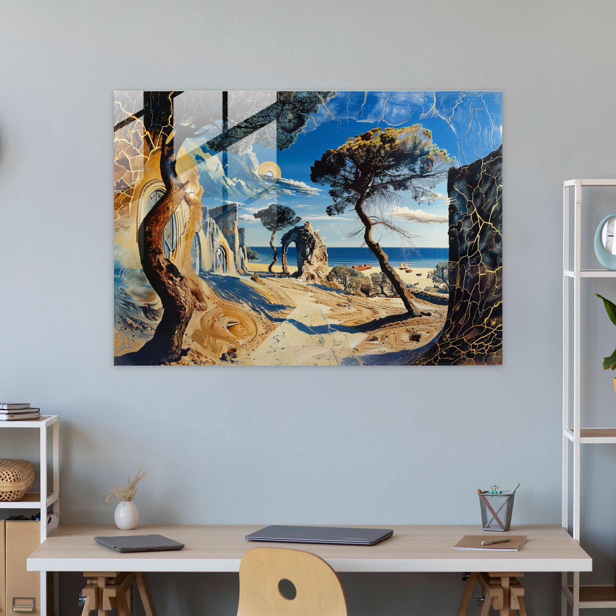 Surrealism Art Wall Decoration: Dali-Inspired Landscapes - Surrealism Art, Wall Decoration, Surrealism Art, Glass Art