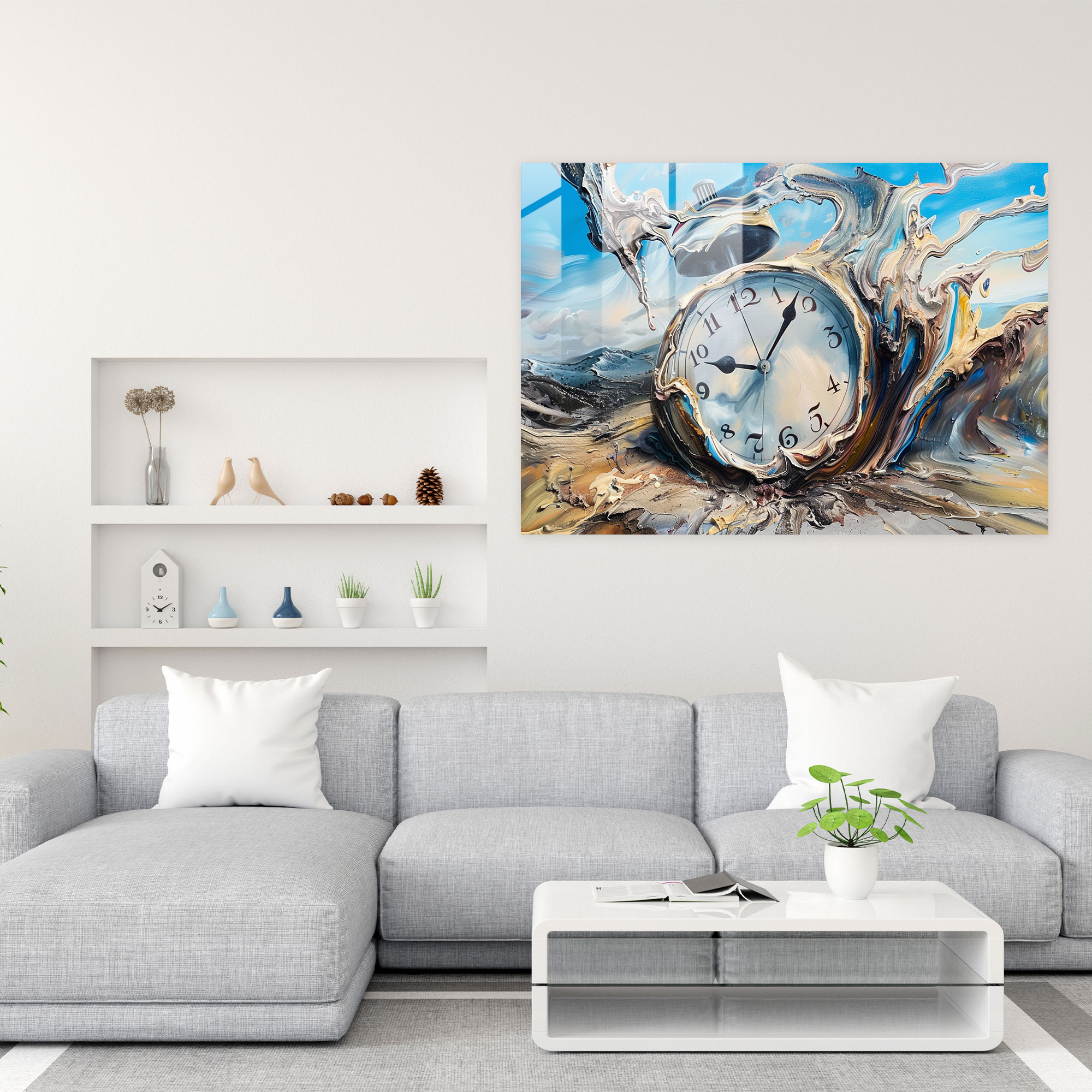 Surrealism Wall Decoration: Abstract Melting Clock - Surrealism Art, Surrealism, Modern Art, Wall Decoration