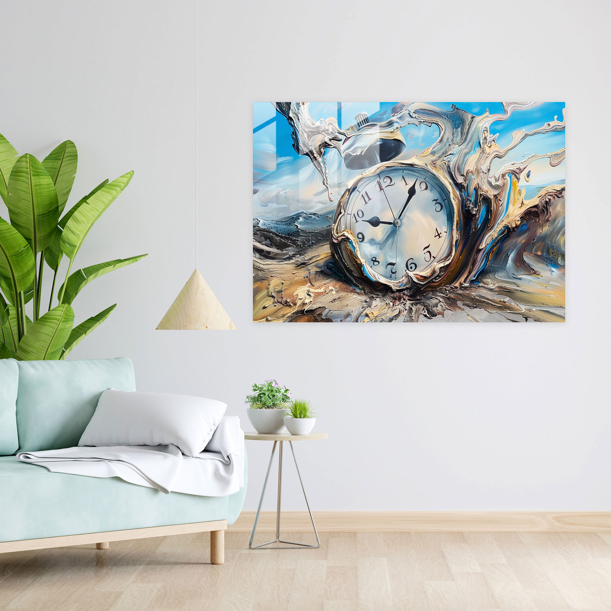 Surrealism Wall Decoration: Abstract Melting Clock - Surrealism Art, Surrealism, Modern Art, Wall Decoration