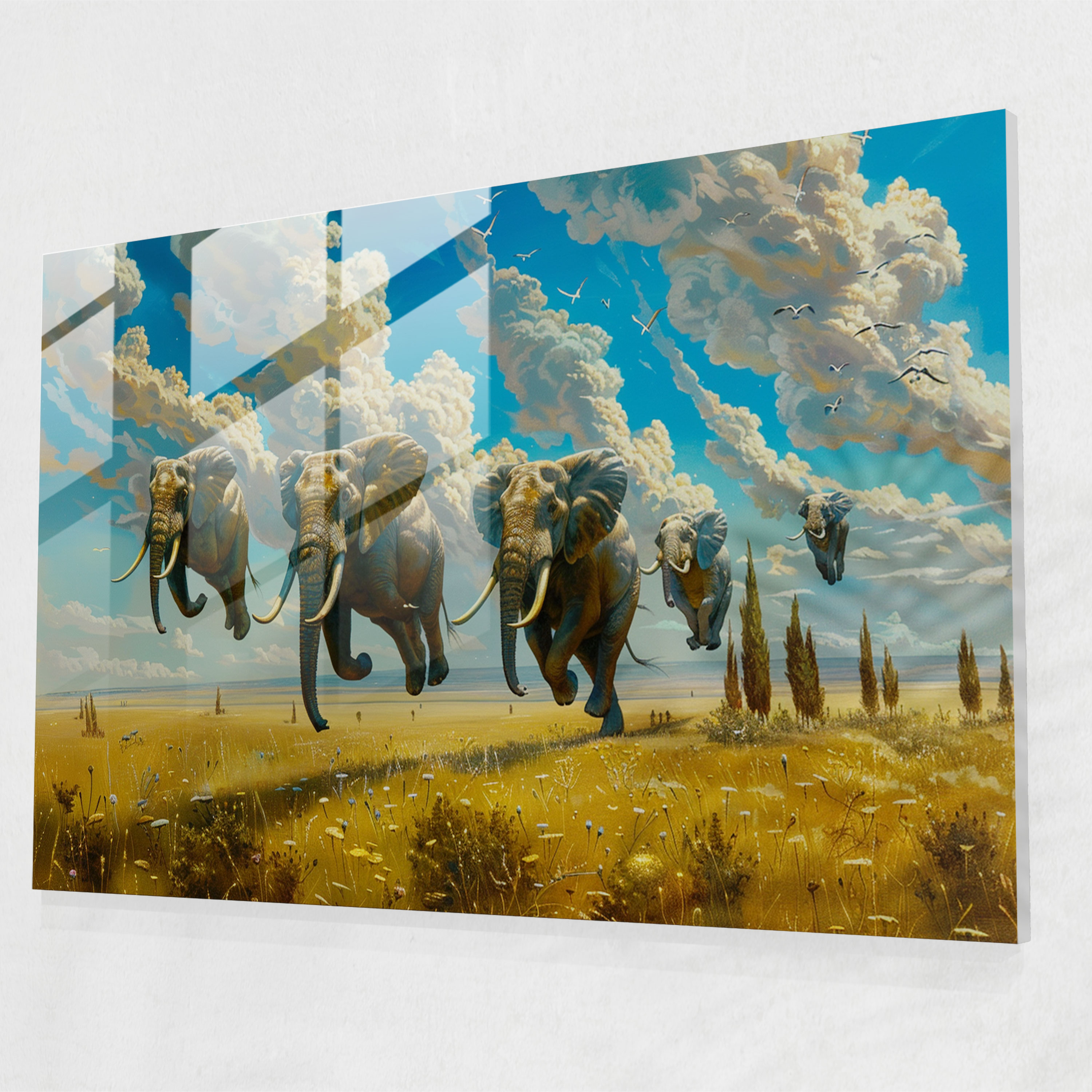 Surrealism Modern Art: Surreal Landscape With Flying Elephants - Surrealism Art, Surrealism, Wall Decoration, Modern Art