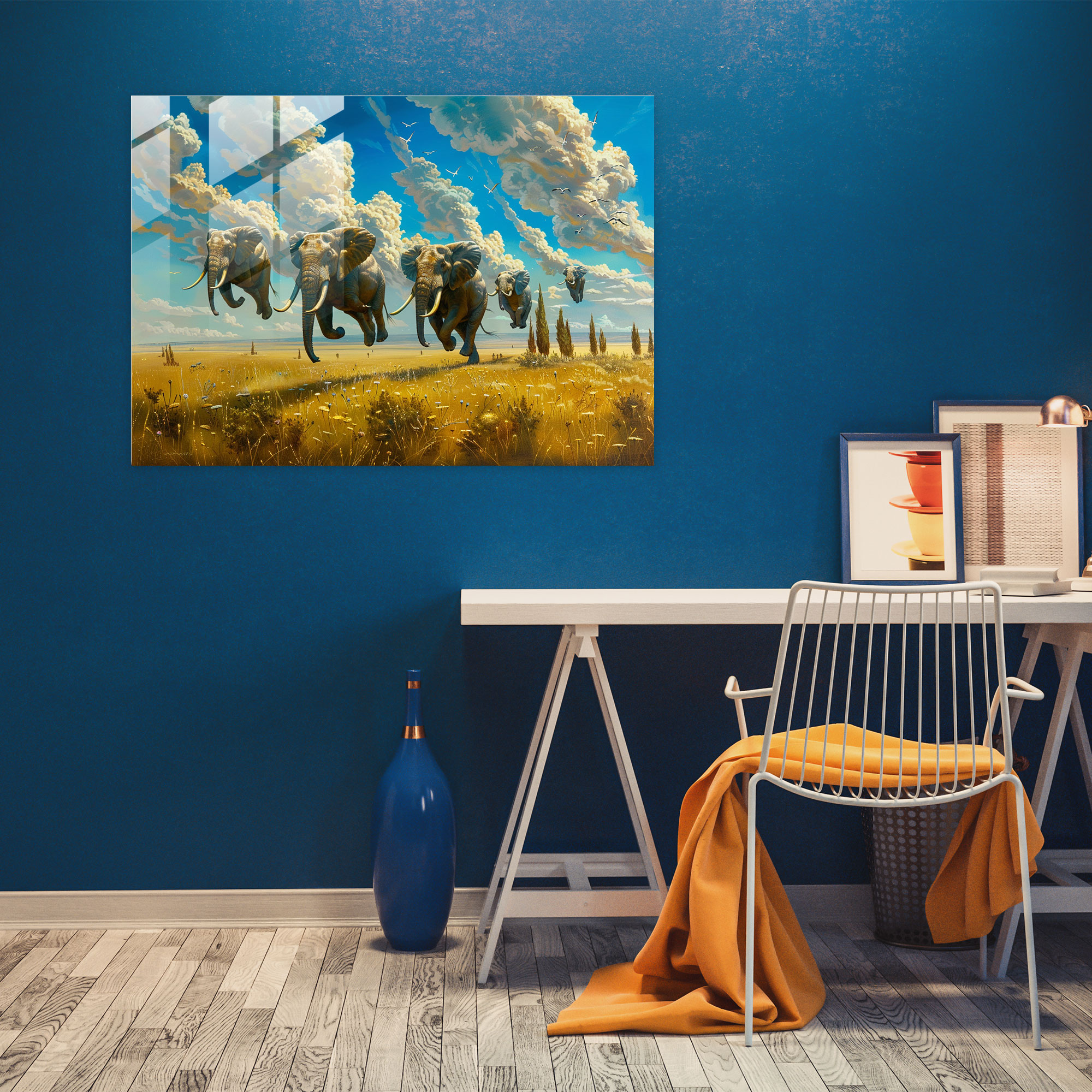 Surrealism Modern Art: Surreal Landscape With Flying Elephants - Surrealism Art, Surrealism, Wall Decoration, Modern Art