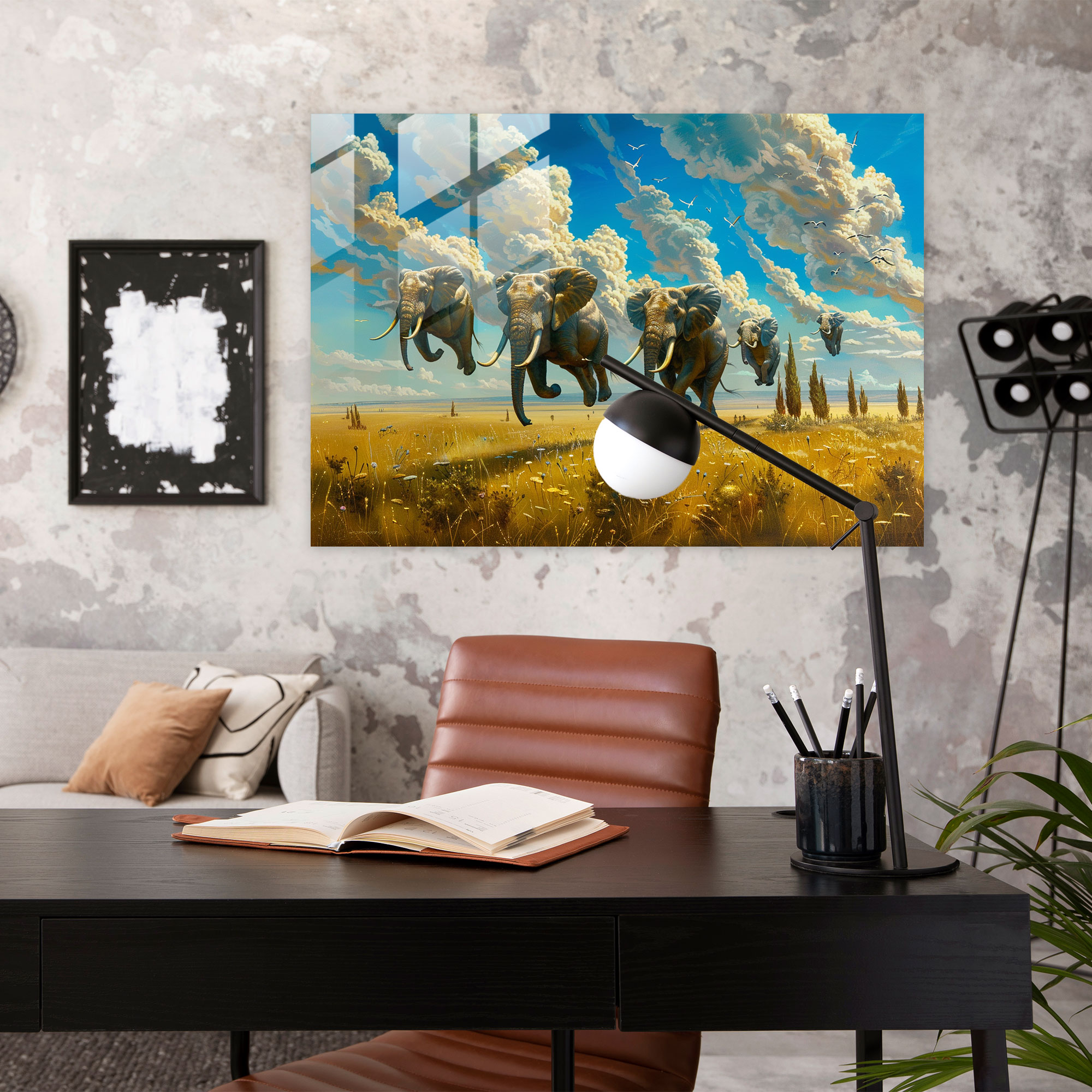 Surrealism Modern Art: Surreal Landscape With Flying Elephants - Surrealism Art, Surrealism, Wall Decoration, Modern Art