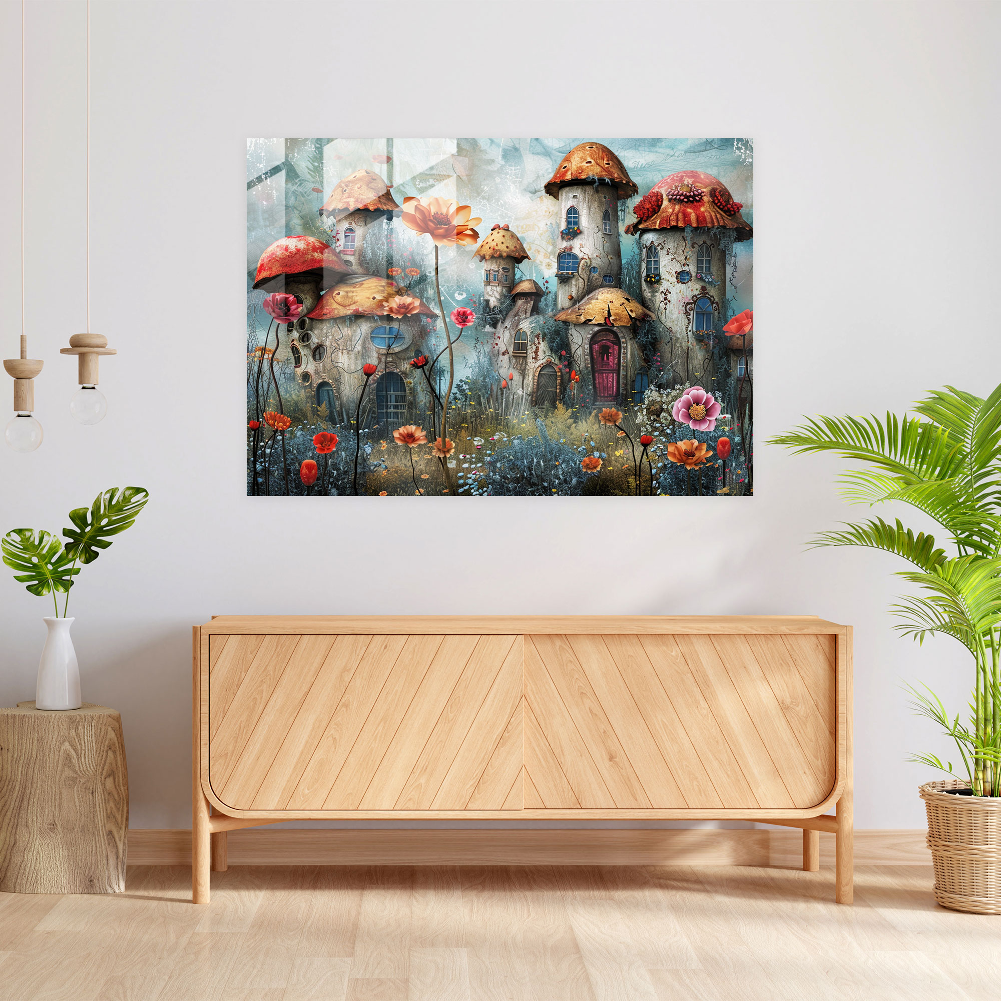 Surrealism Upside-Down Wonderland Glass Wall Art - Surrealism Art, Surrealism Art, Wall Decoration, Glass Wall Art