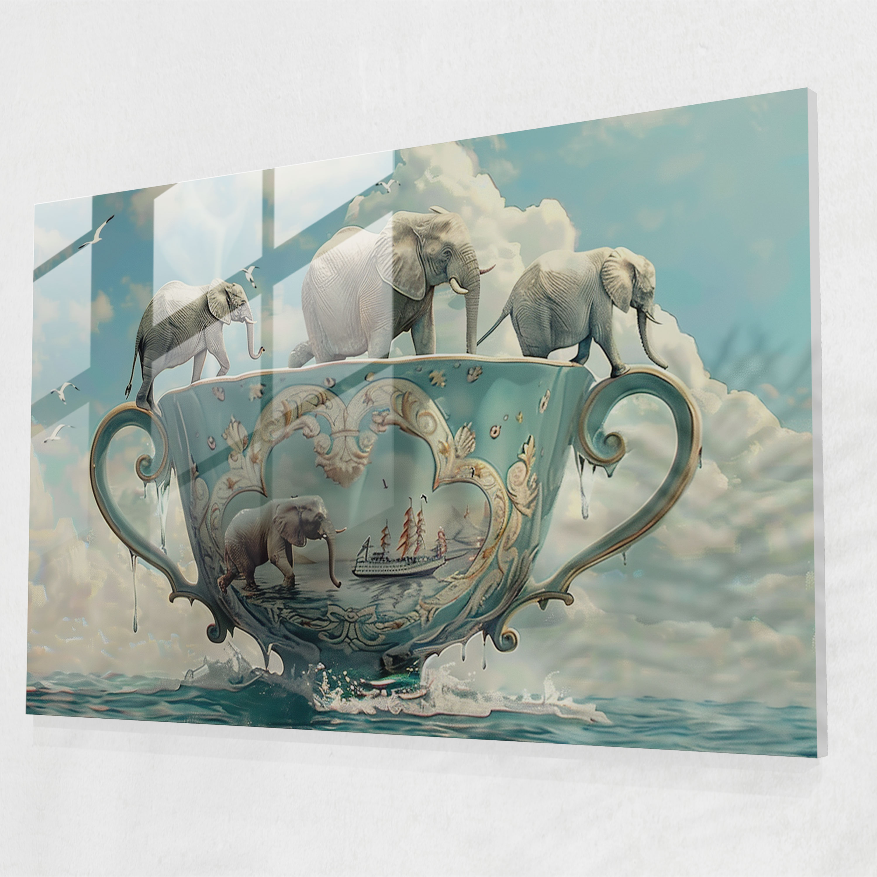 Surrealism Art Glass Print - Surrealism Art, Wall Decoration, Glass Print, Glass Art