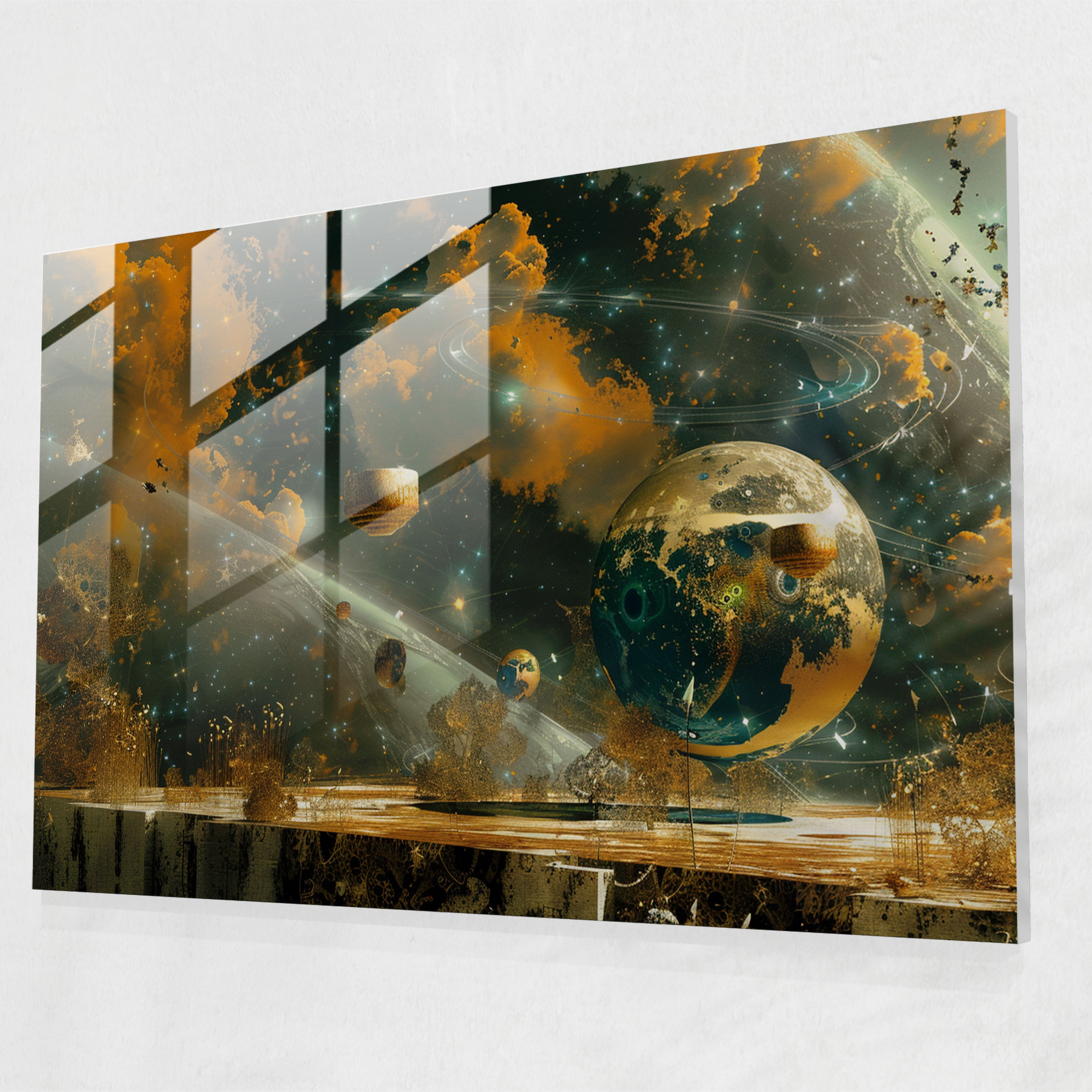 Celestial Objects Surrealism Art Wall Decoration - Surrealism Art, Surrealism Art, Glass Art, Wall Decoration