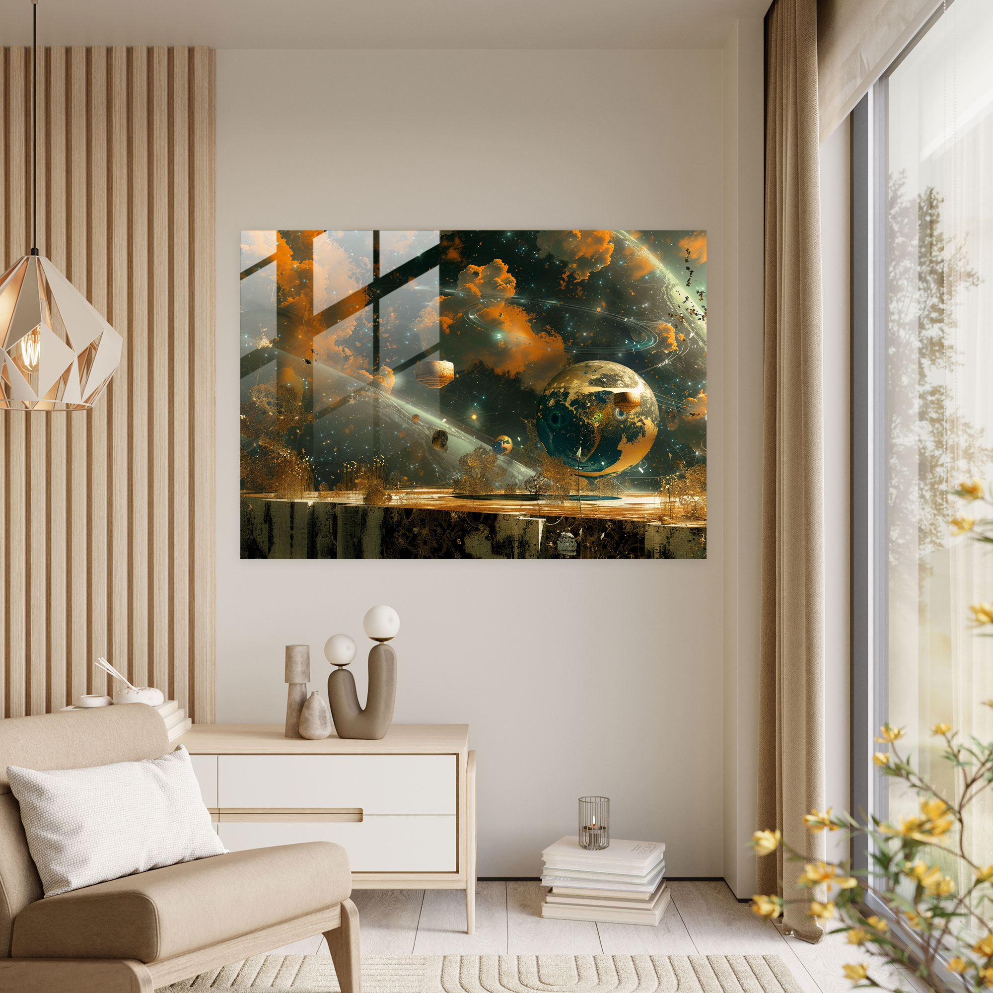 Celestial Objects Surrealism Art Wall Decoration - Surrealism Art, Surrealism Art, Glass Art, Wall Decoration