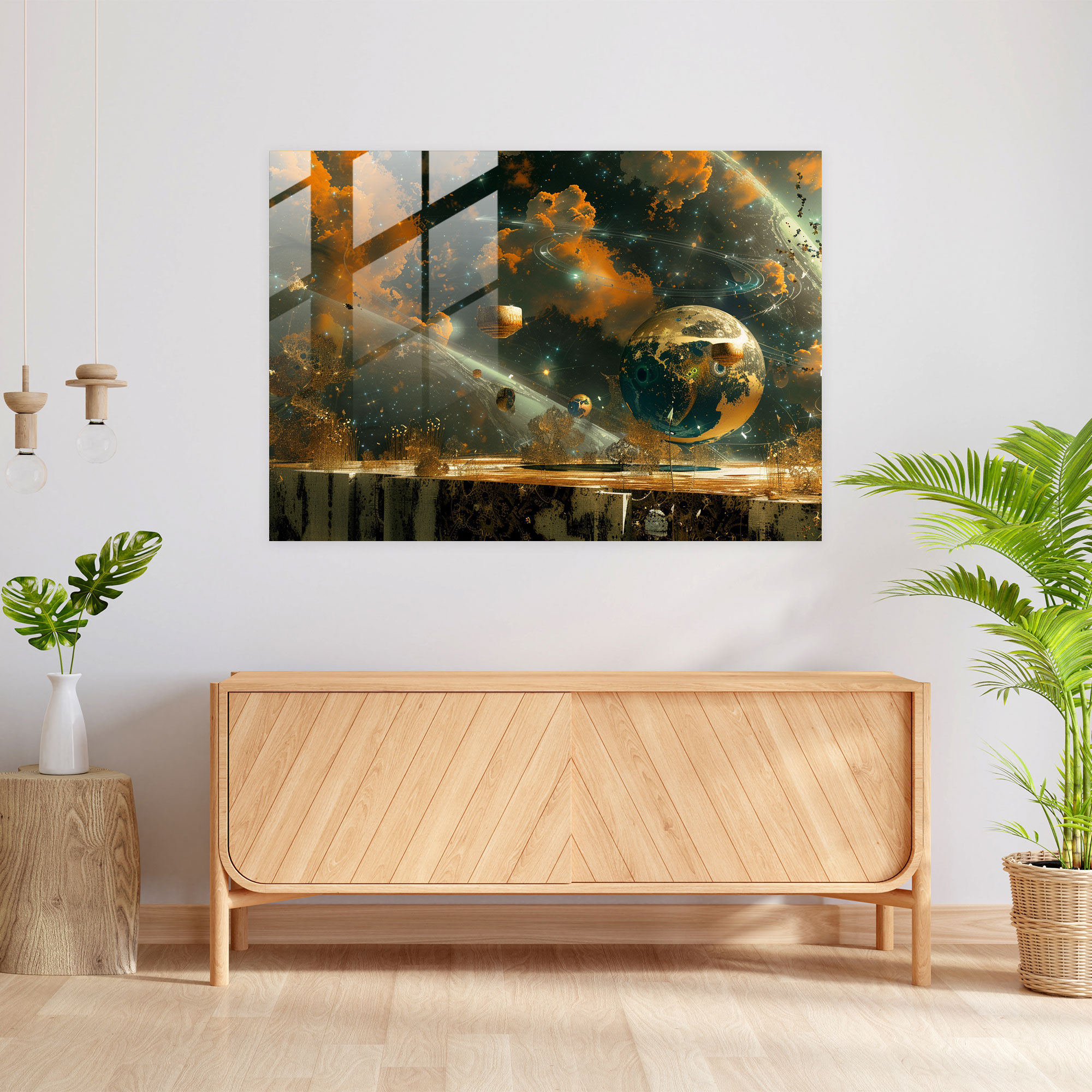 Celestial Objects Surrealism Art Wall Decoration - Surrealism Art, Surrealism Art, Glass Art, Wall Decoration
