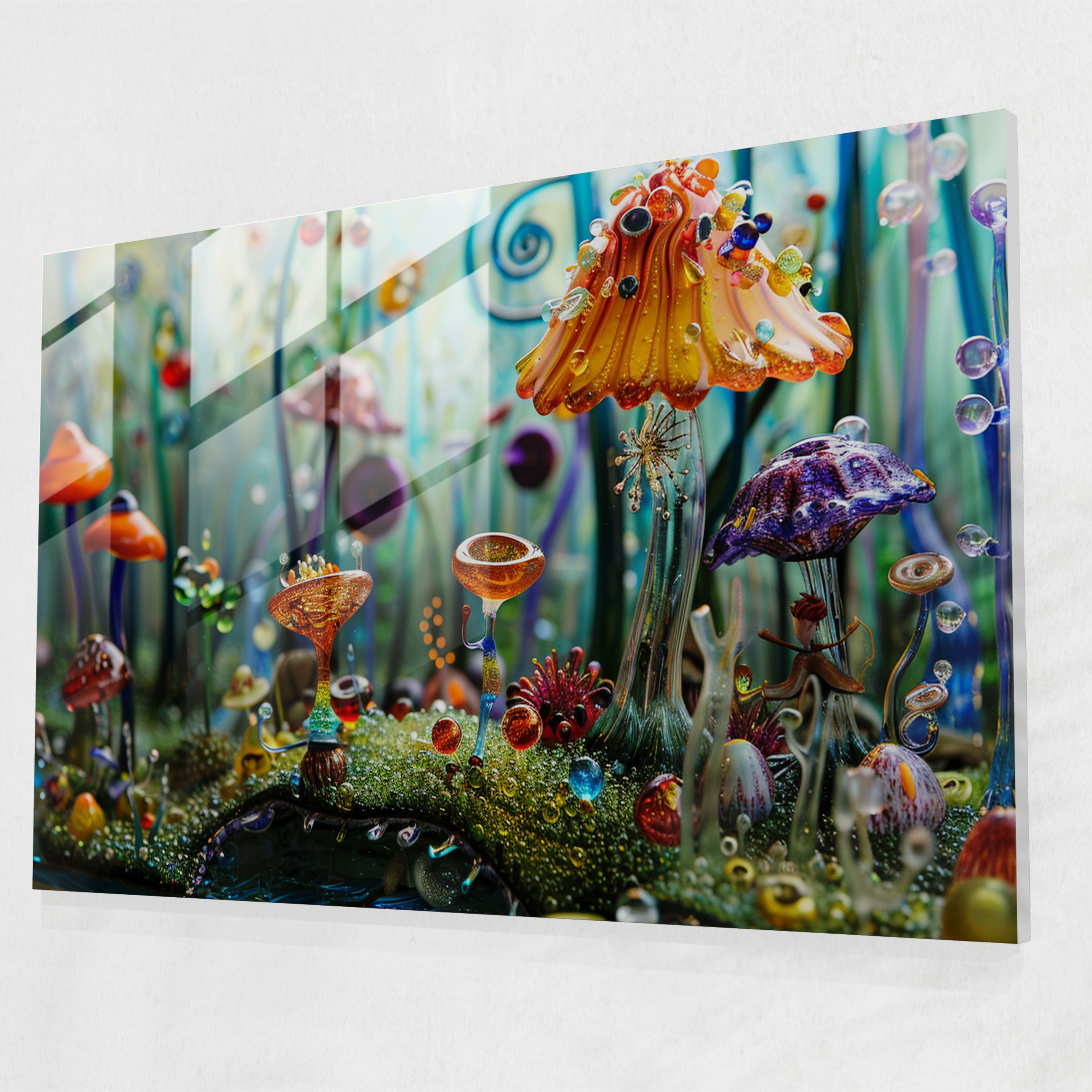 Fantastical Characters Surrealism Art Glass Art - Surrealism Art, Glass Art, Fantastical Landscape, Modern Art
