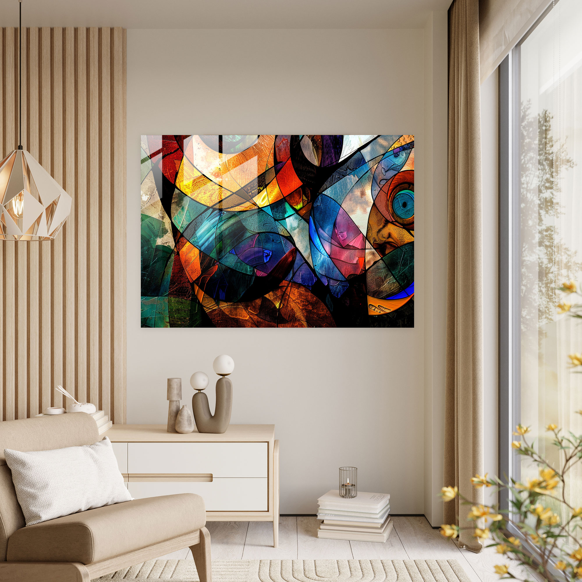 Surreal Color Palette Modern Art Glass Print - Surrealism Art, Surrealism Art, Surreal Color Palette, Glass Print