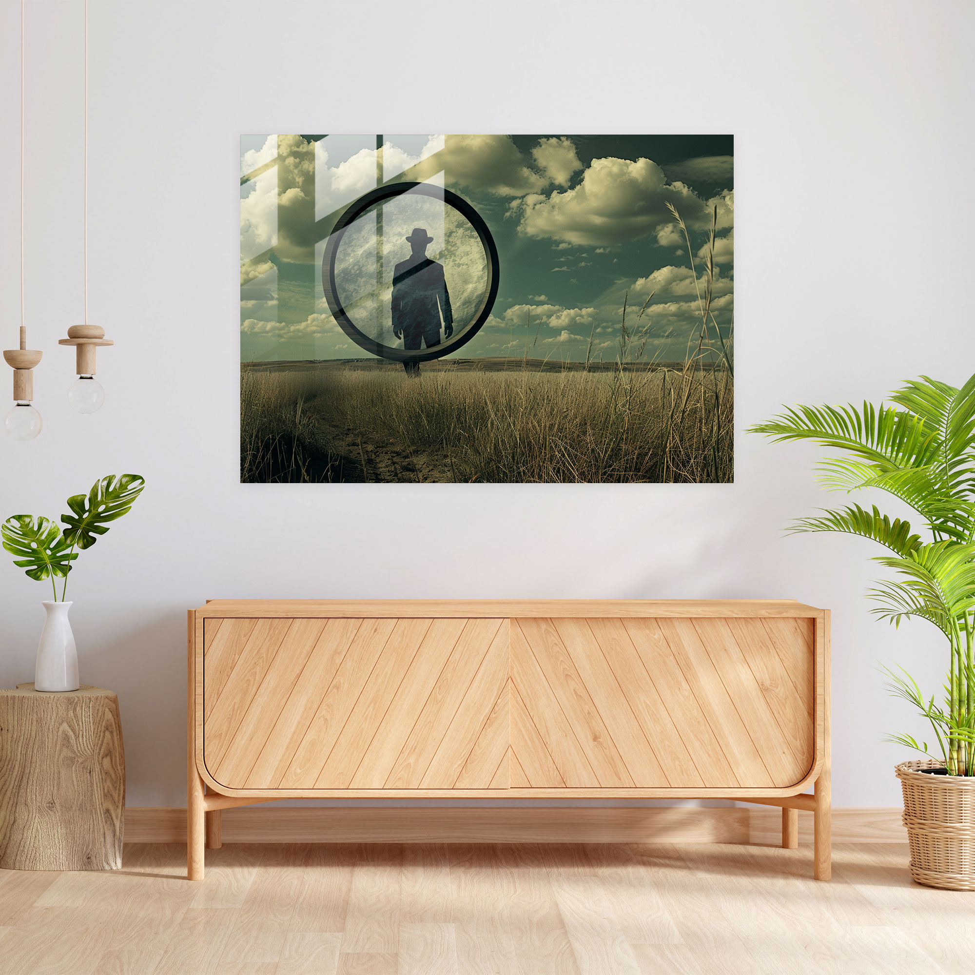 Mirror Walker Home Decoration - Surrealism Art, Glass Print, Glass Art, Home Decoration