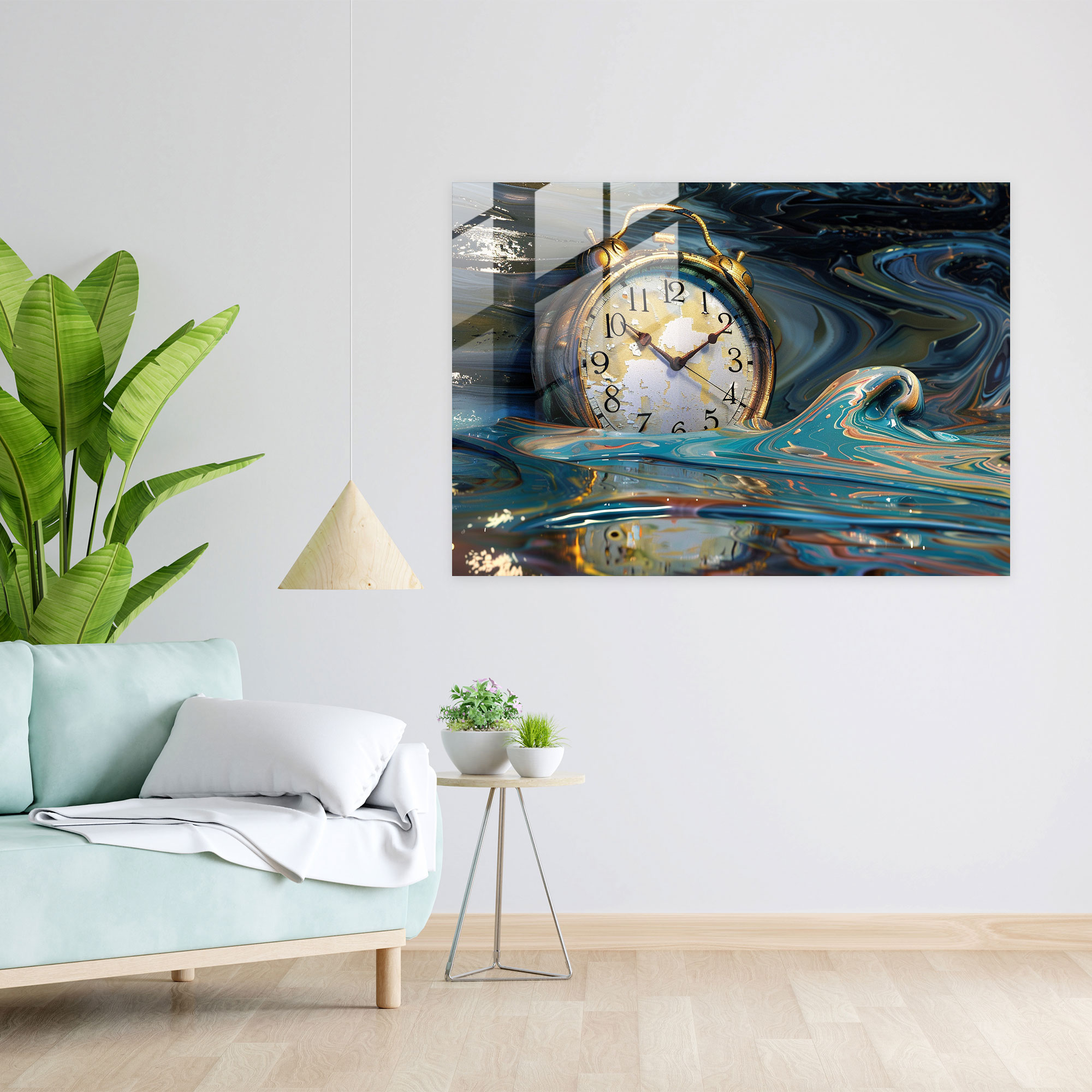 Melting Numbers Home Decoration - Surrealism Art, Surrealism Art, Wall Decoration, Glass Print