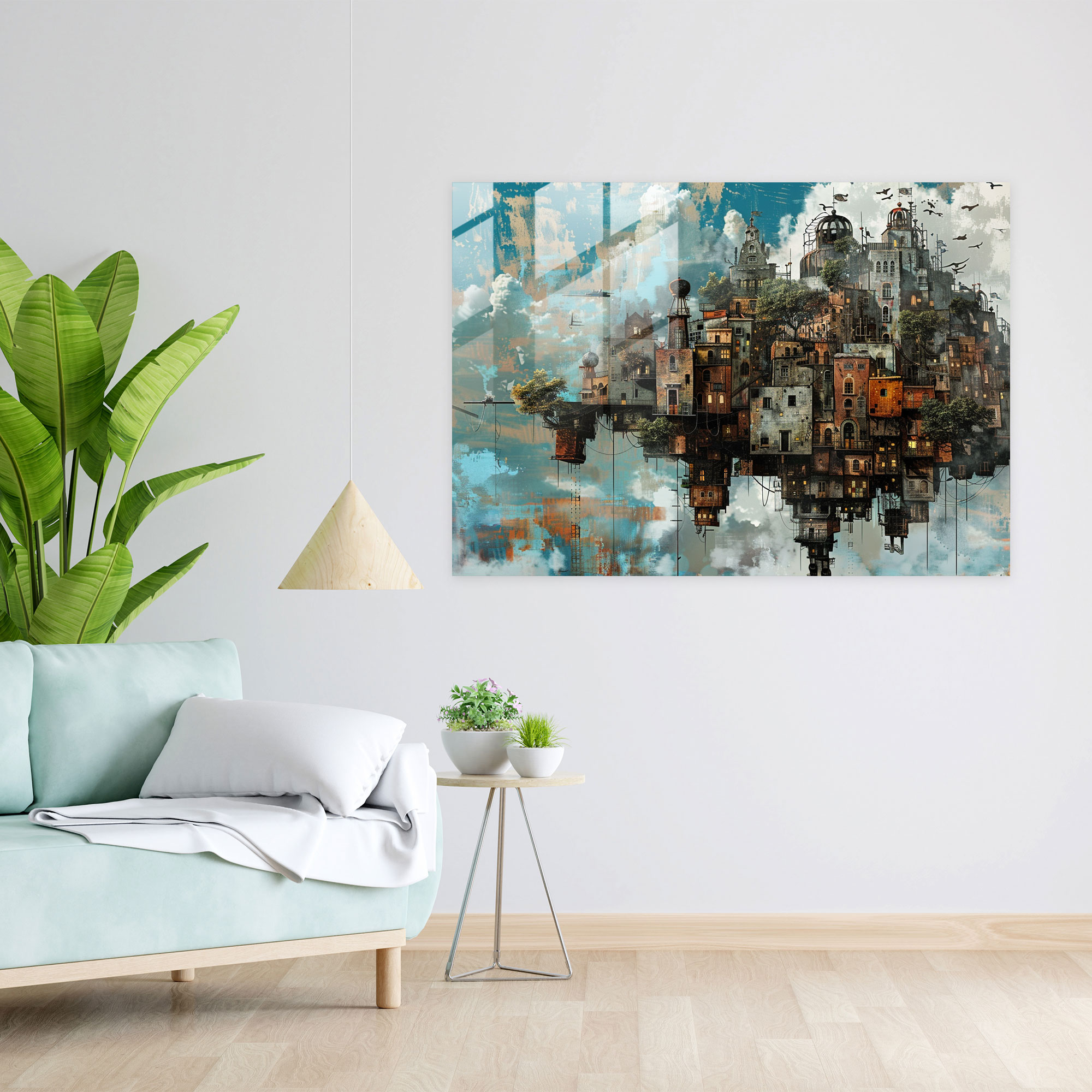 Twisted City Wall Decoration - Surrealism Art, Wall Decoration, Surrealism Art, Glass Art